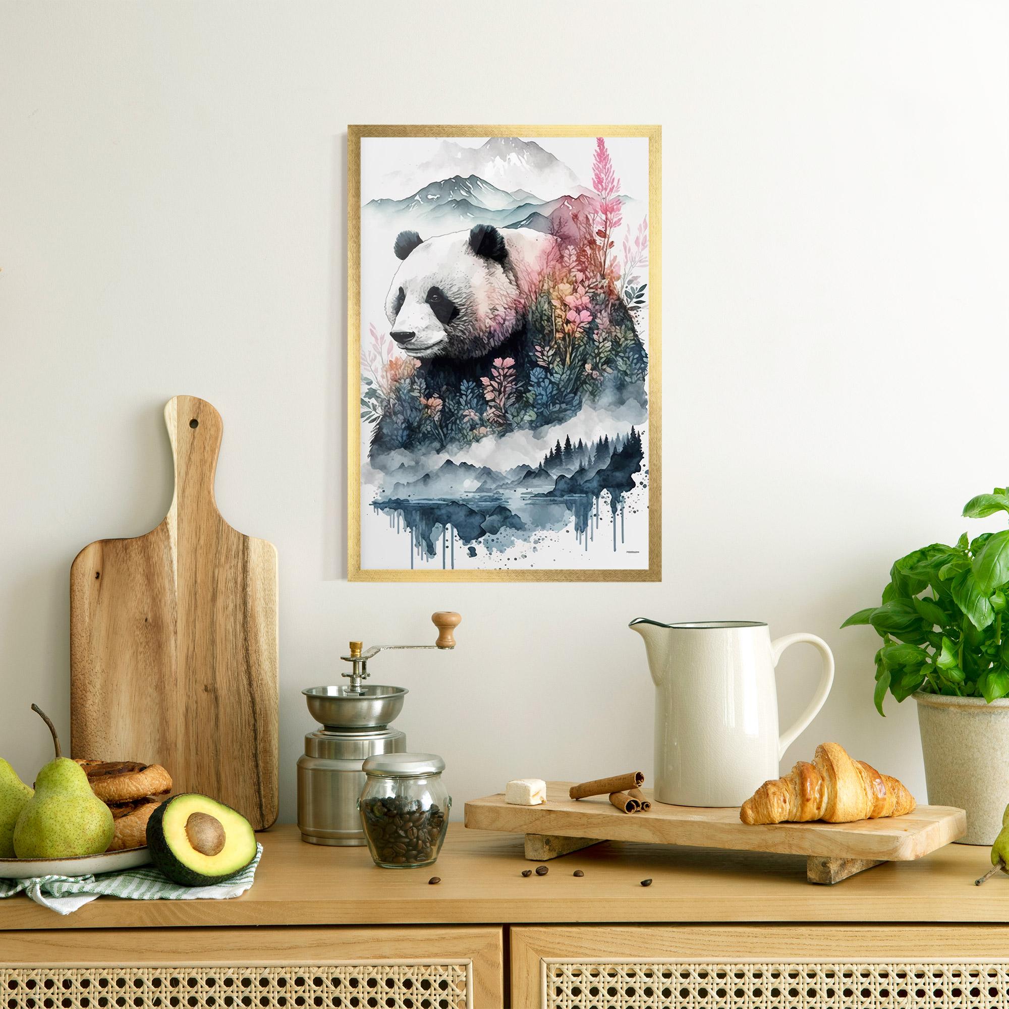 Gerahmte Poster Panda Art mockup 8