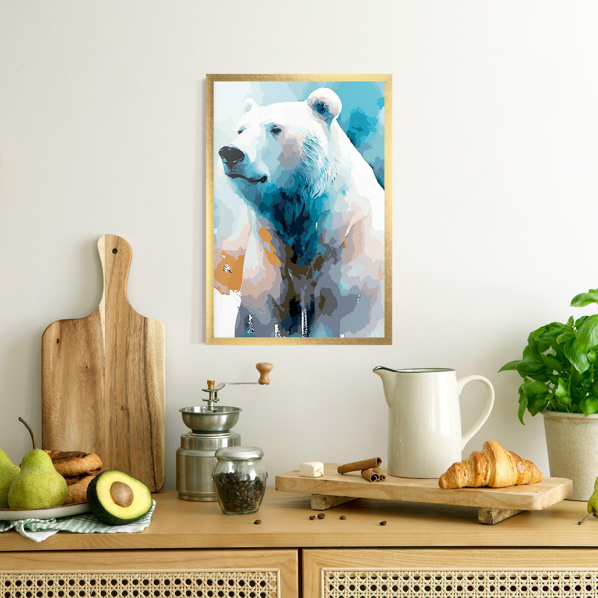 Gerahmte Poster Polar White Bear mockup 8