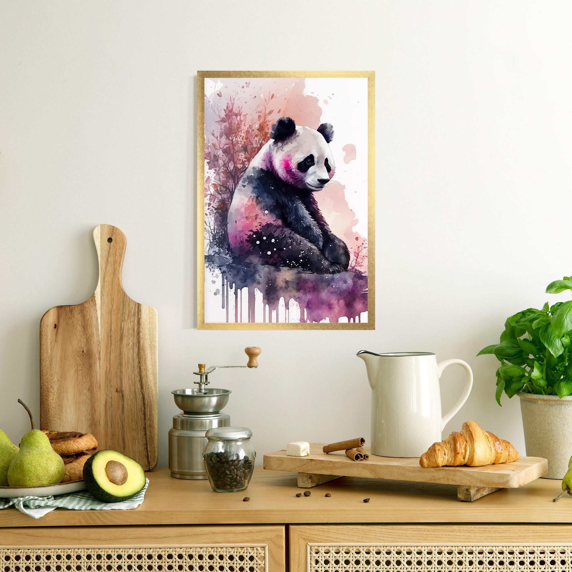 Gerahmte Poster Purple Panda Art mockup 8