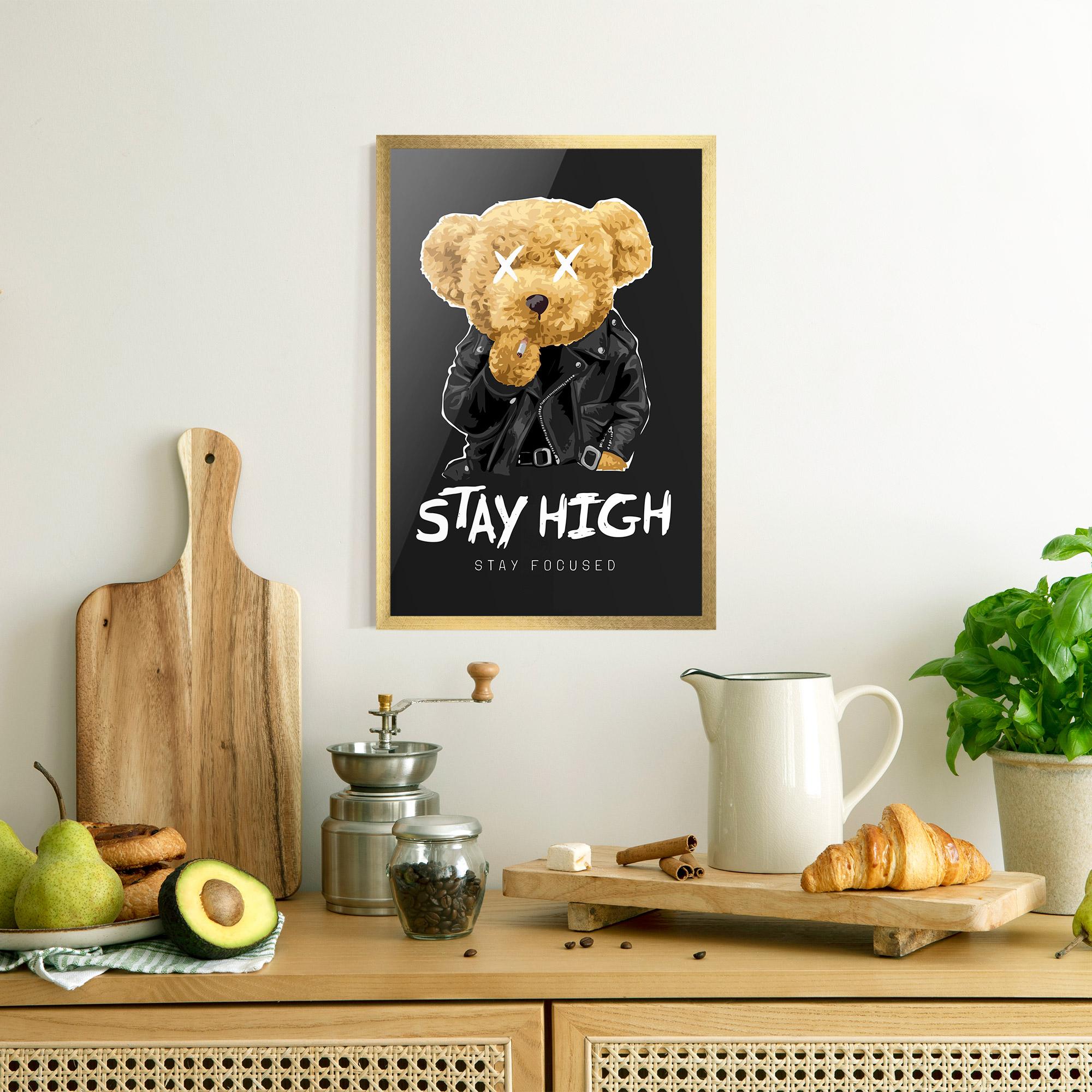 Gerahmte Poster Stay High mockup 8