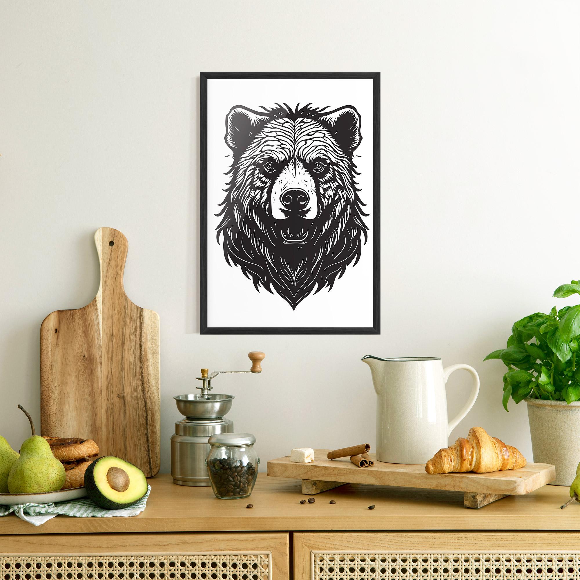 Gerahmte Poster Bear Black Head mockup 8