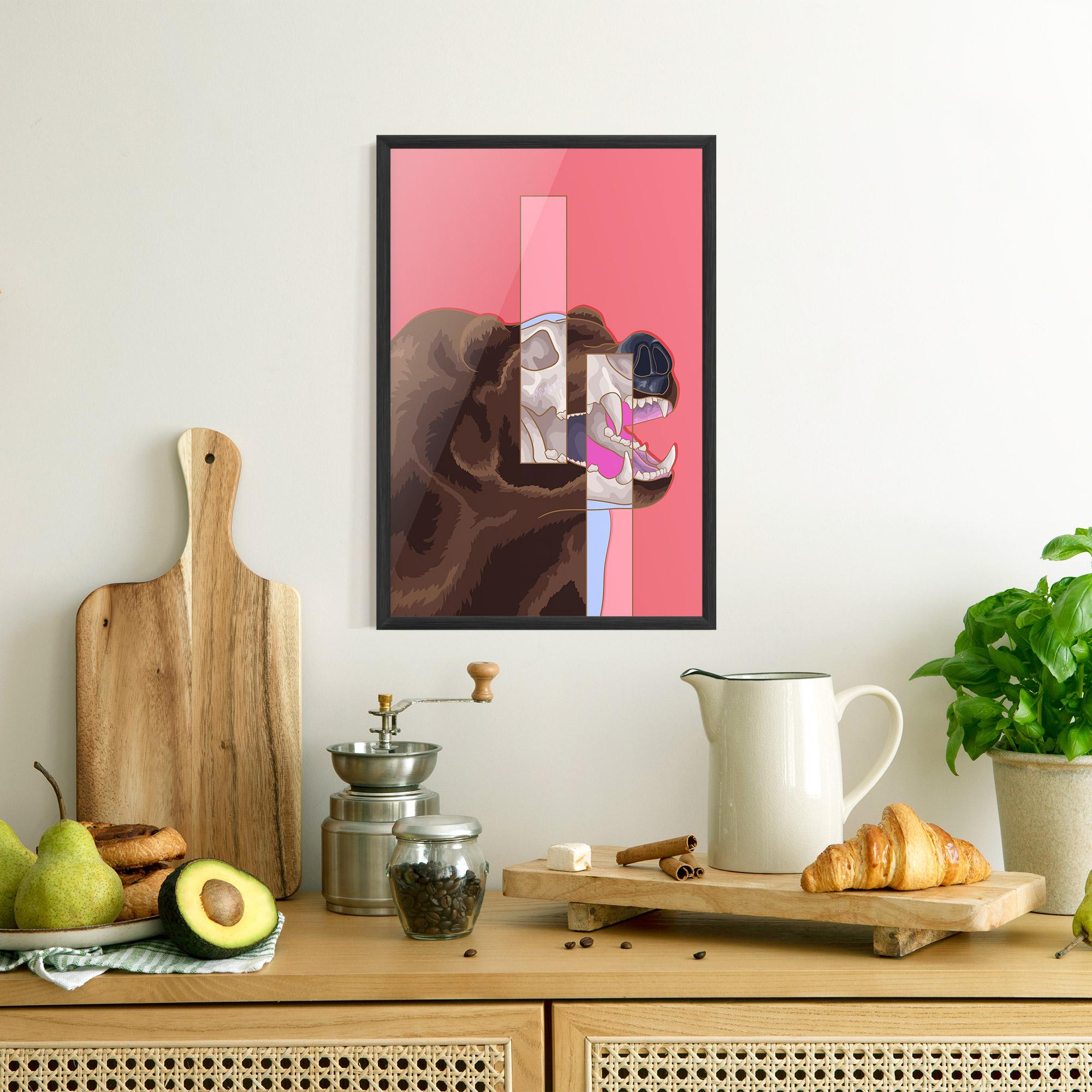 Gerahmte Poster Bear Bone Art mockup 8