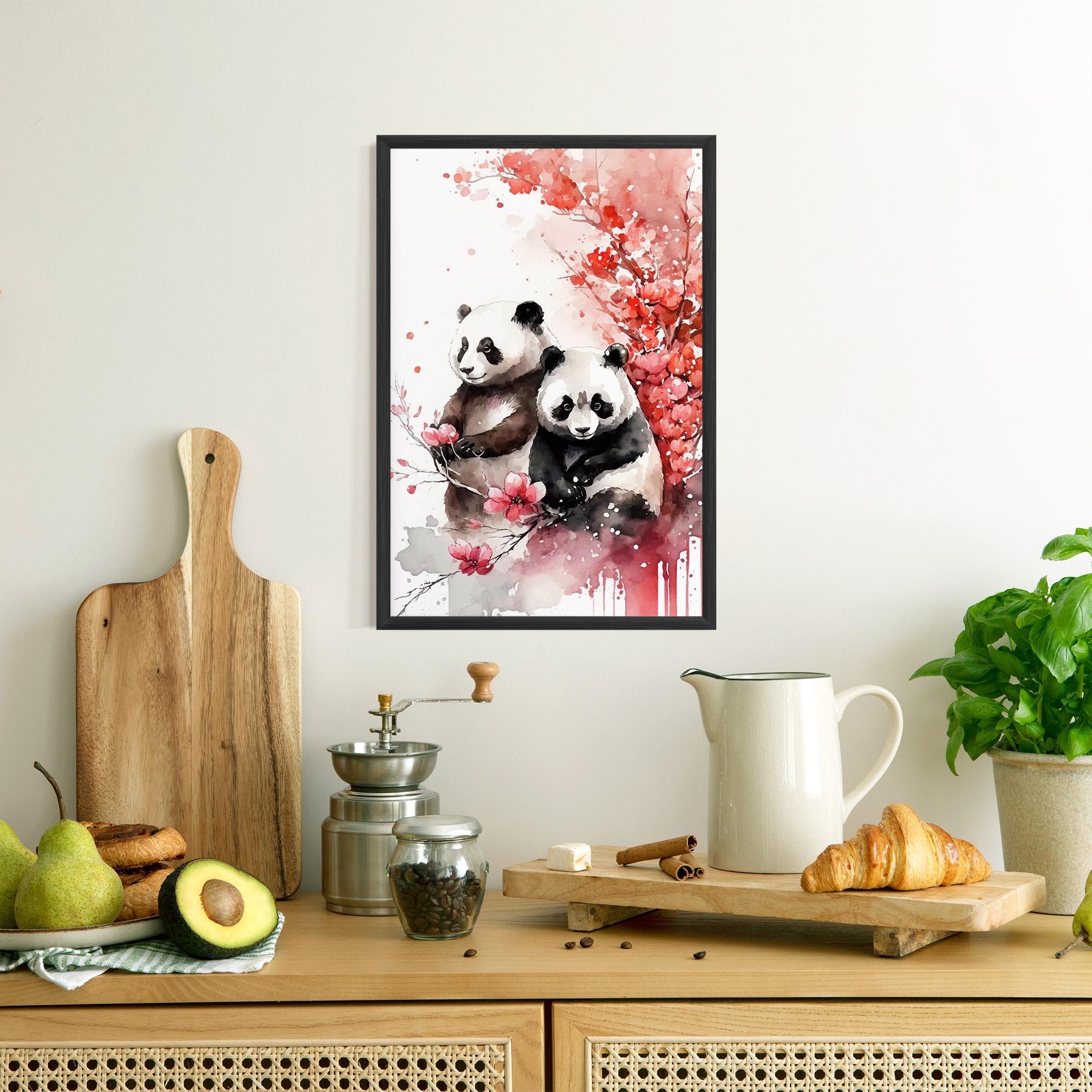 Gerahmte Poster Blossom Panda mockup 8
