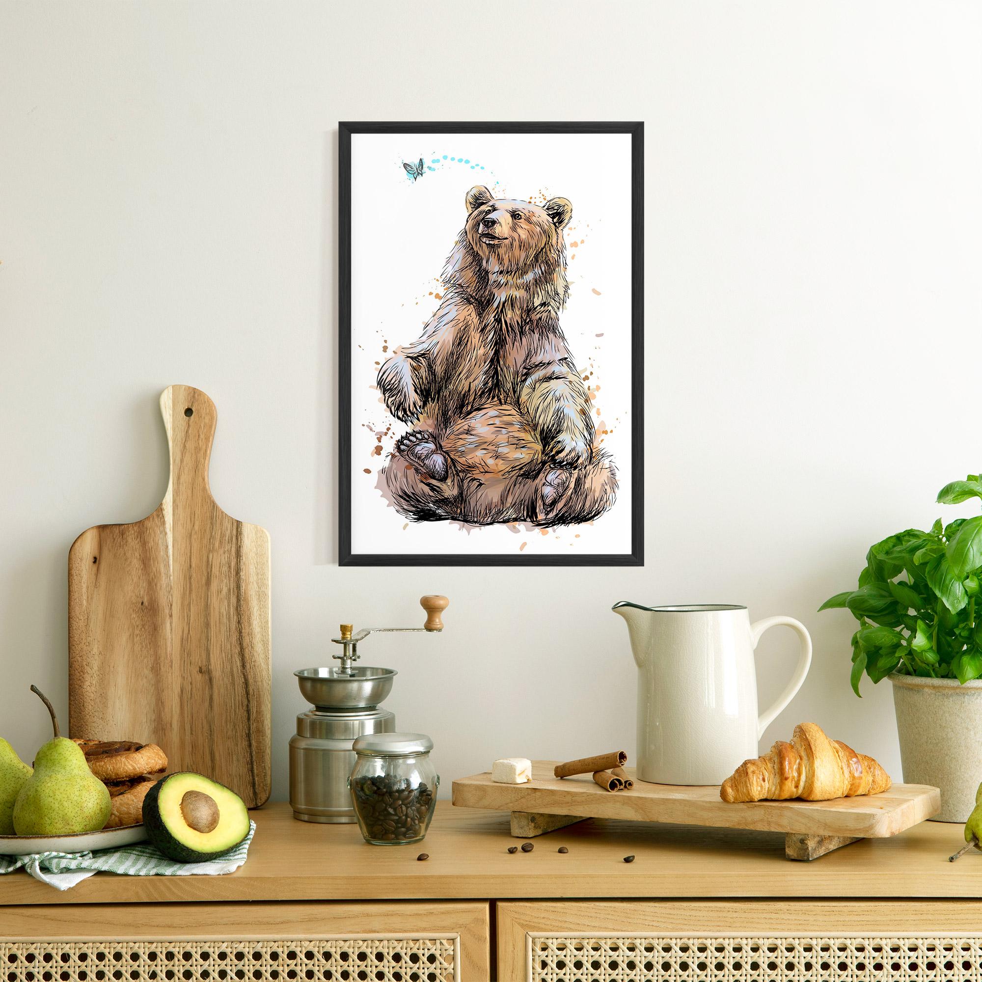 Gerahmte Poster Butterfly Bear mockup 8