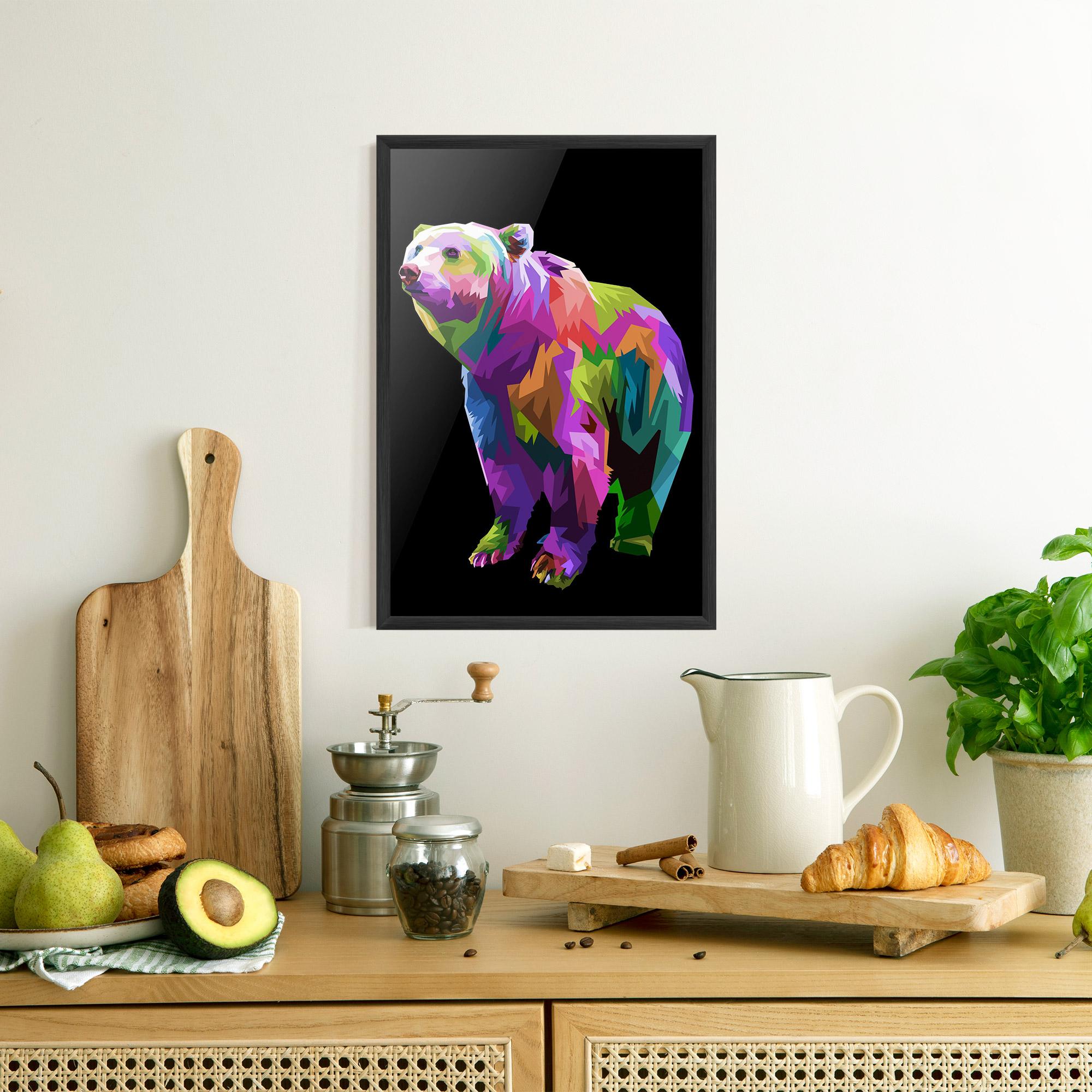 Gerahmte Poster Colorful Icebear mockup 8