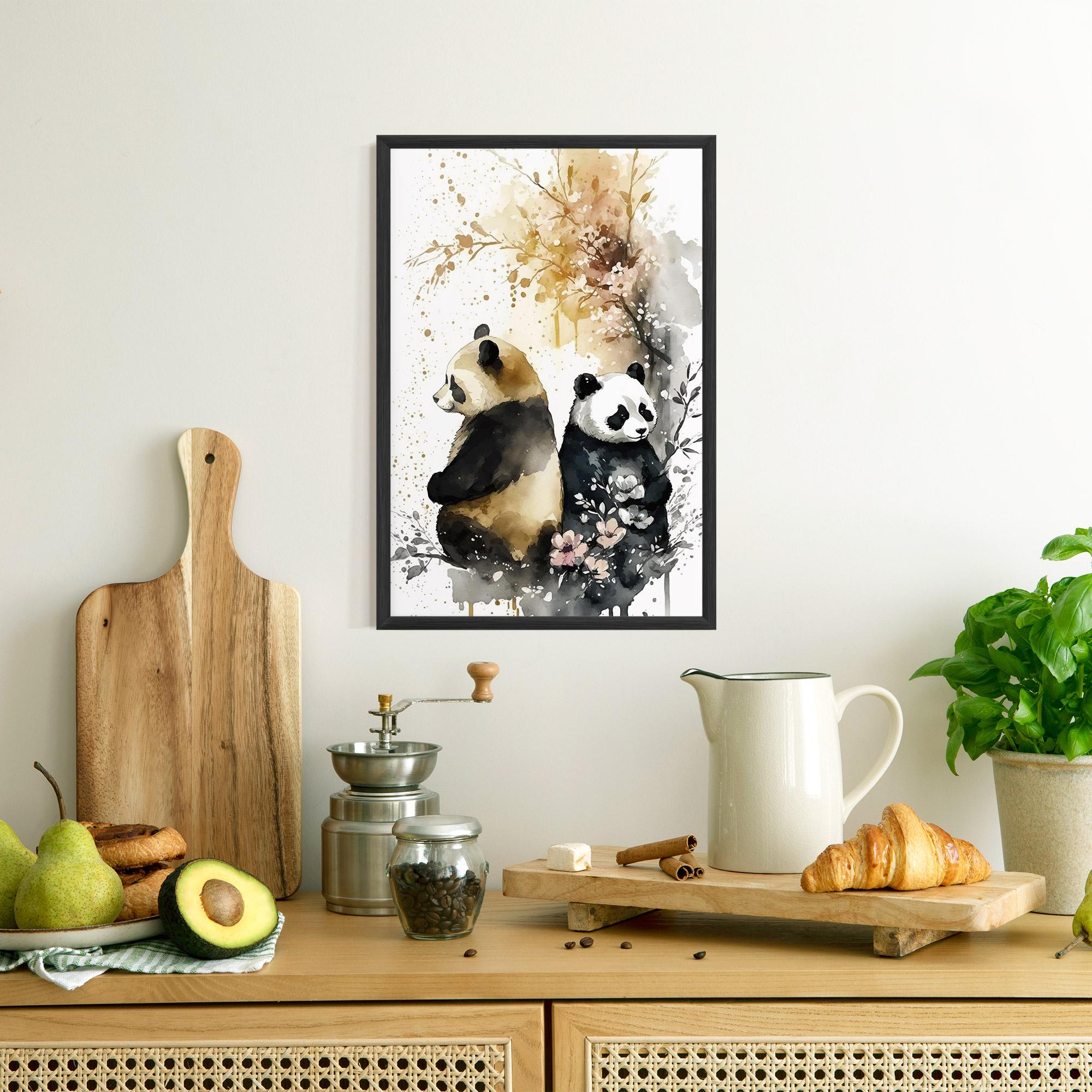 Gerahmte Poster Gold Panda Art mockup 8