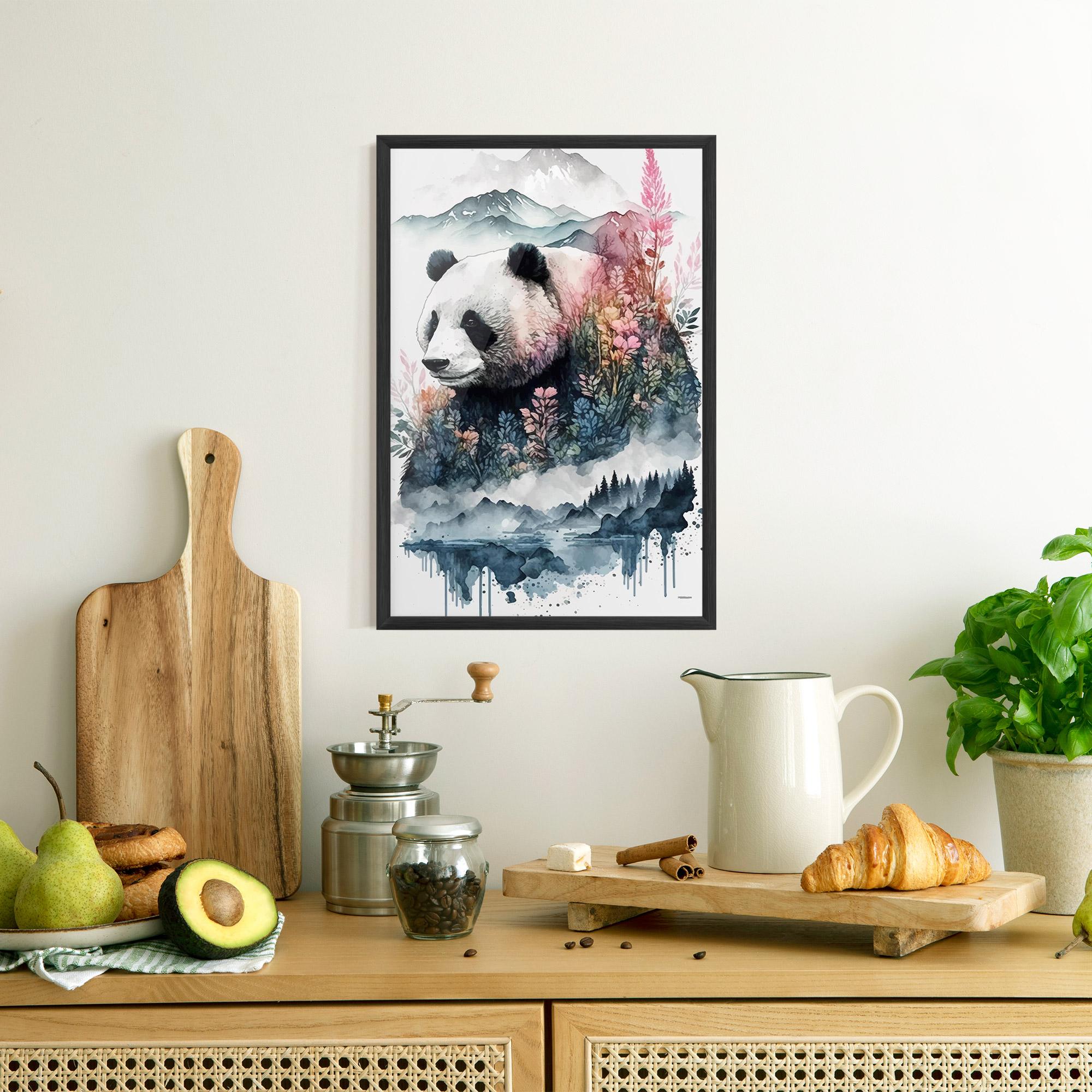 Gerahmte Poster Panda Art mockup 8