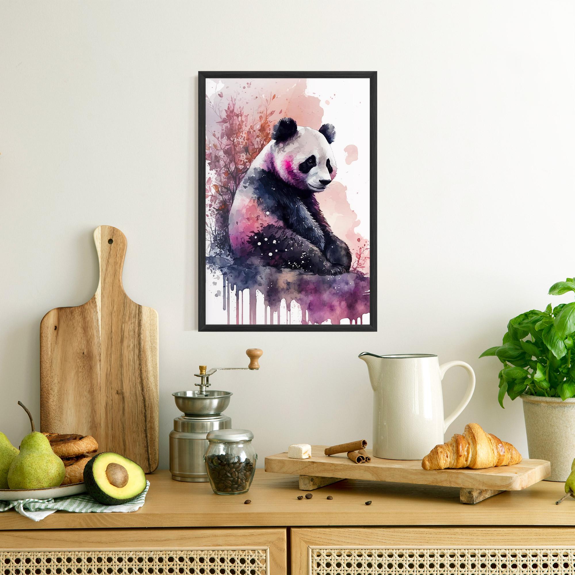 Gerahmte Poster Purple Panda Art mockup 8