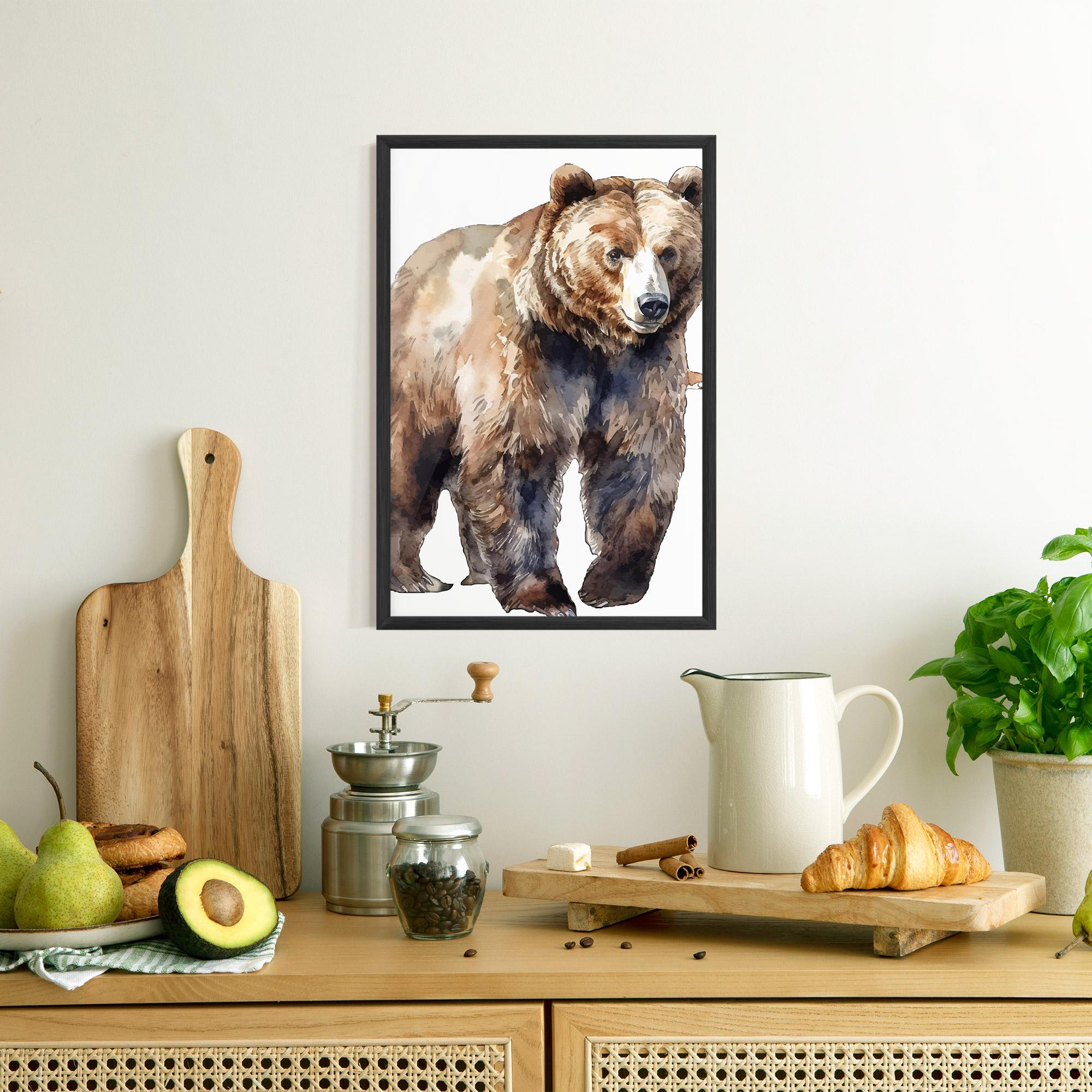 Gerahmte Poster Watercolor Bear Art mockup 8