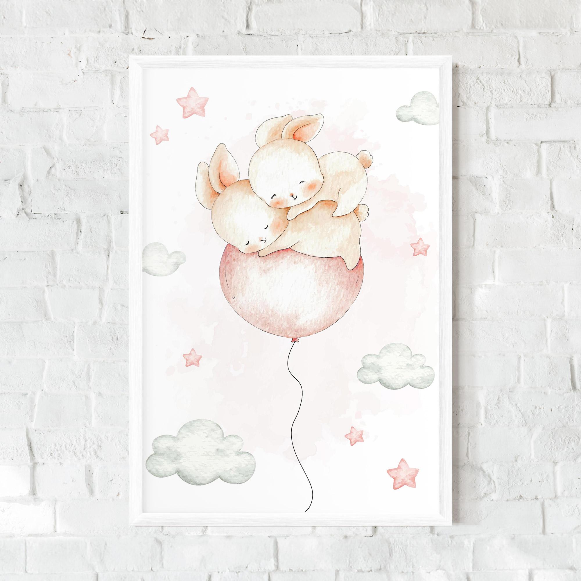 Gerahmte Poster Balloon Bunny mockup 0
