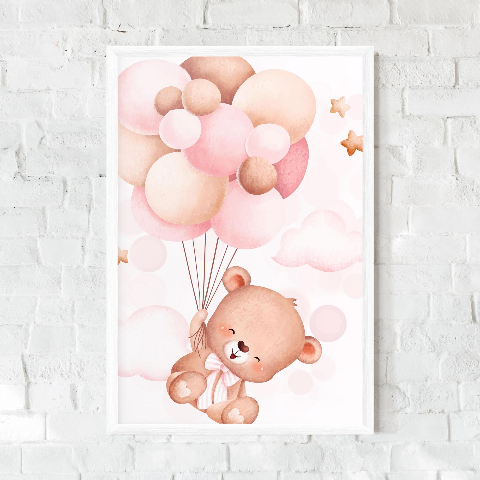 Gerahmte Poster Balloons Bear mockup 0
