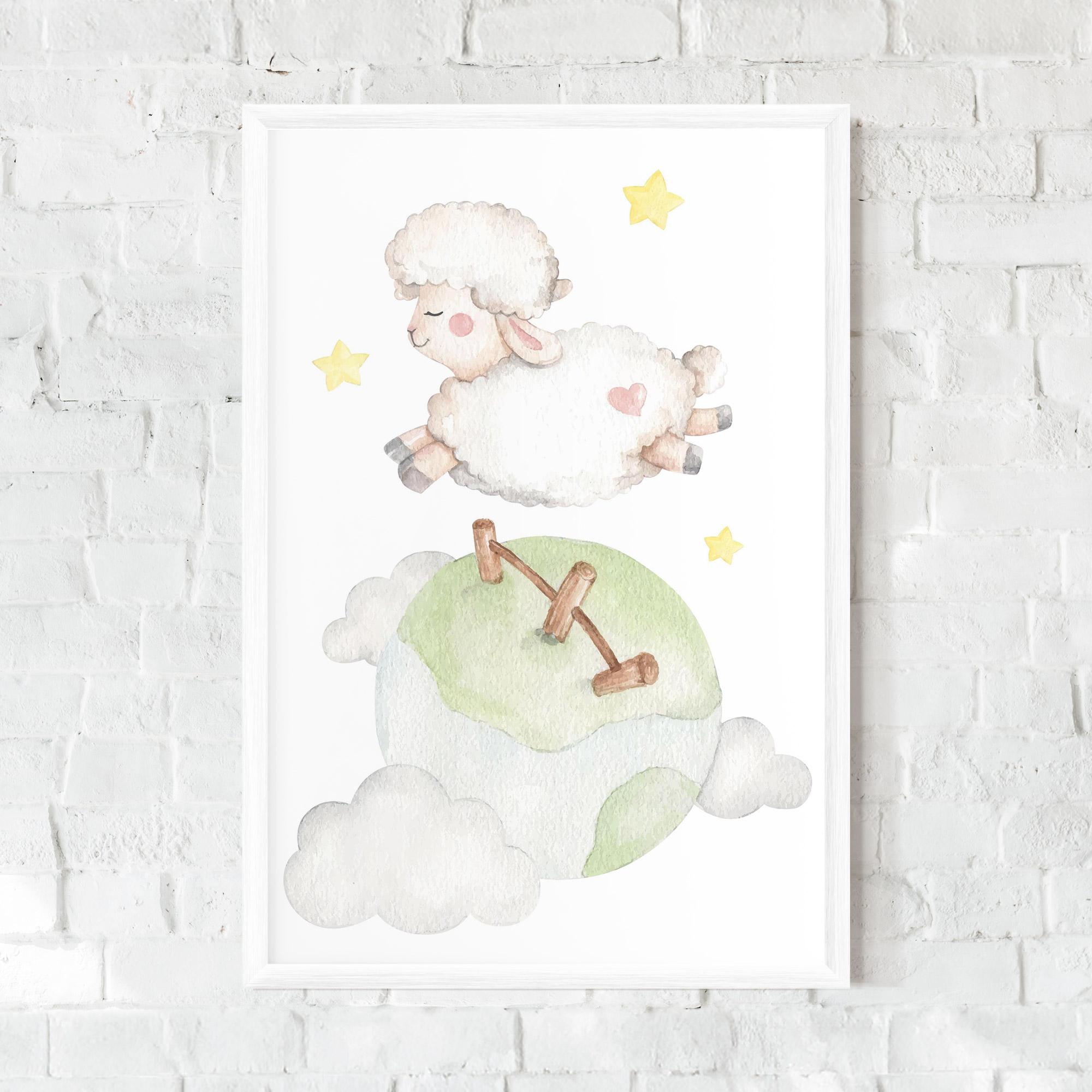 Gerahmte Poster Sheep Jump mockup 0