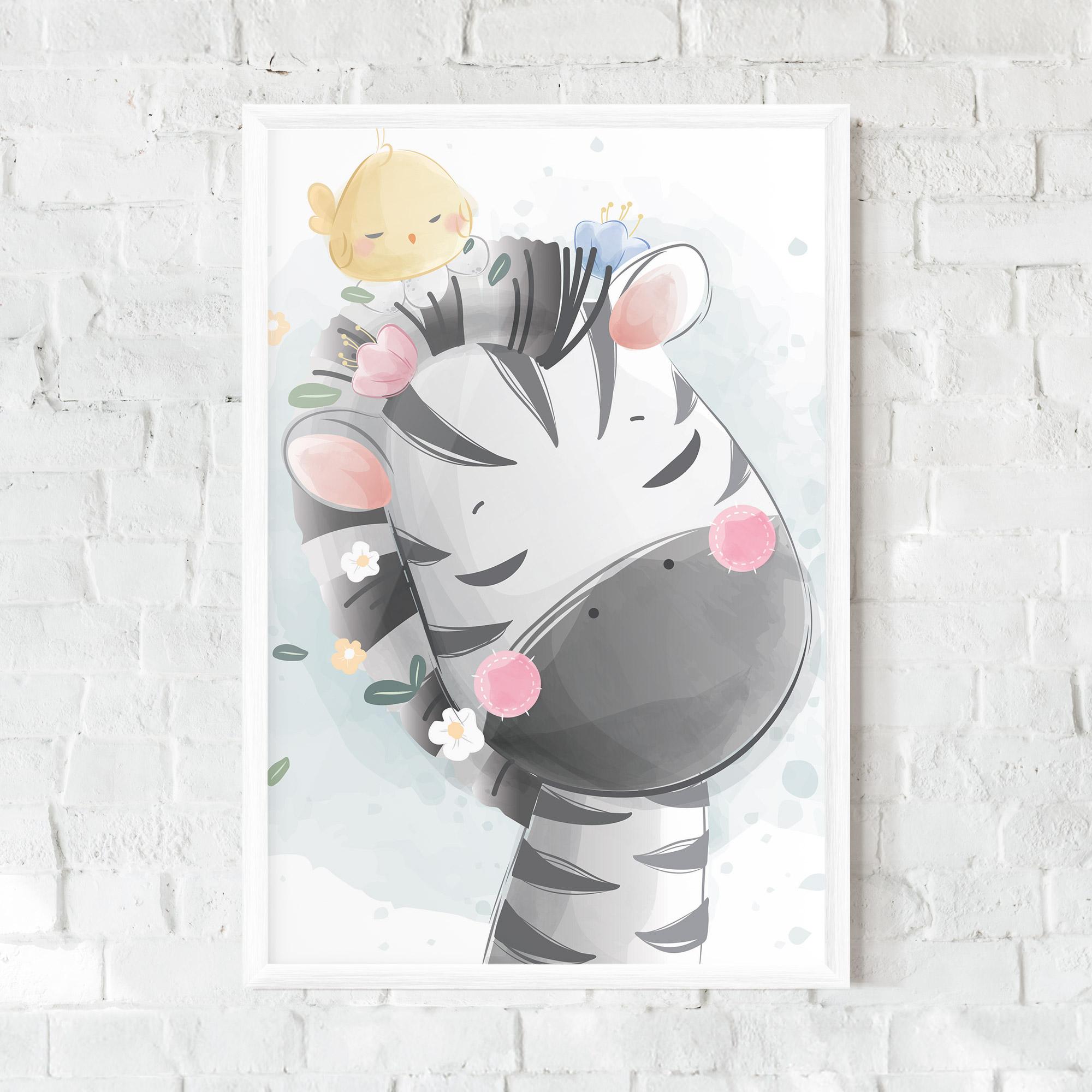 Gerahmte Poster Zebra Bird mockup 0