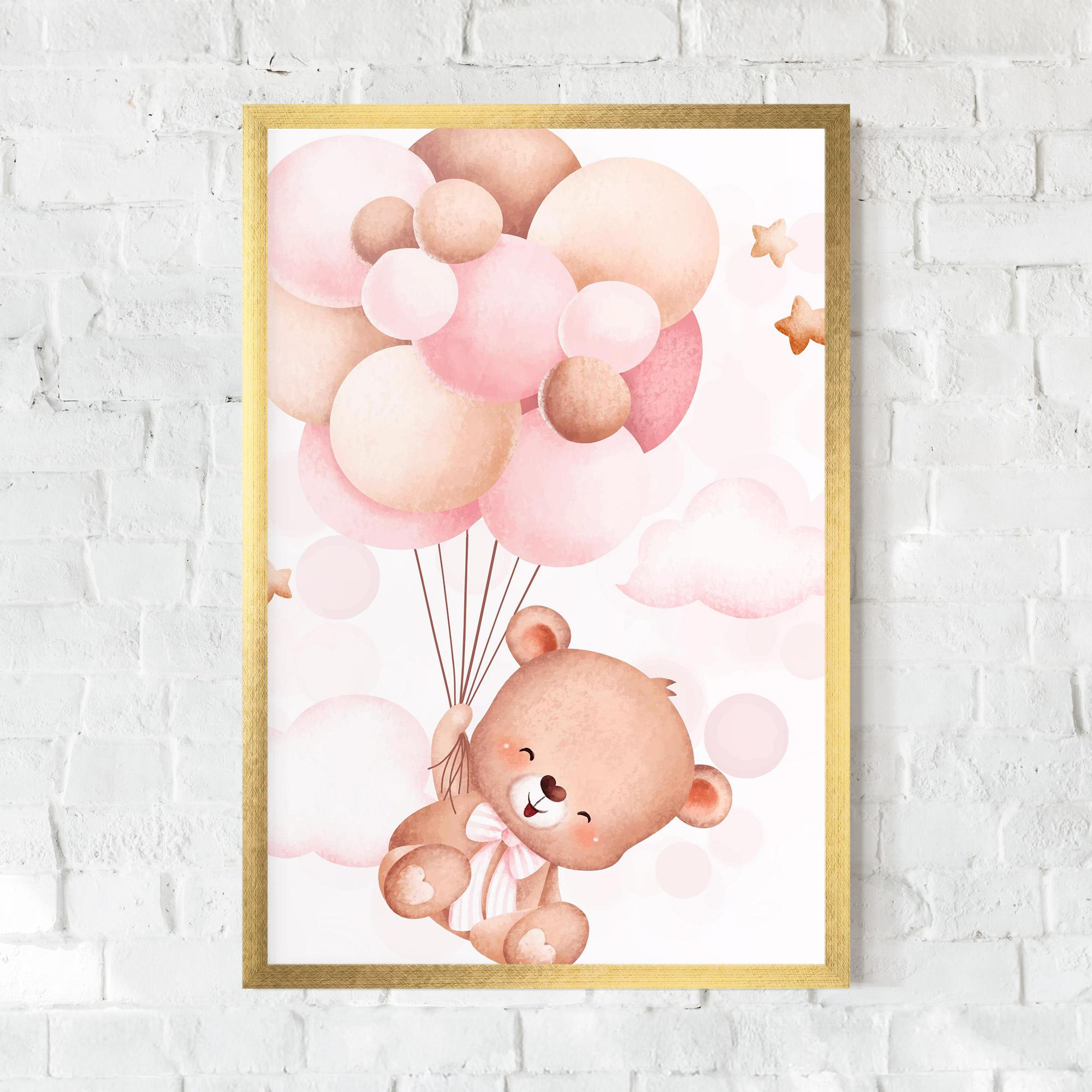 Gerahmte Poster Balloons Bear mockup 0