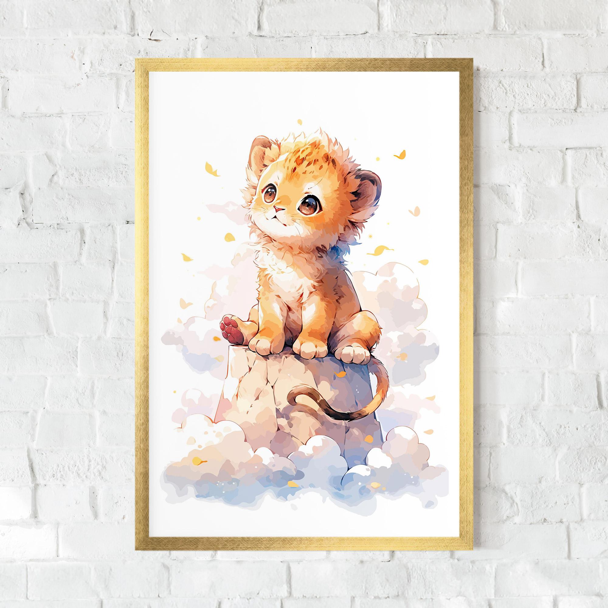 Gerahmte Poster Cute Cloud Lion mockup 0