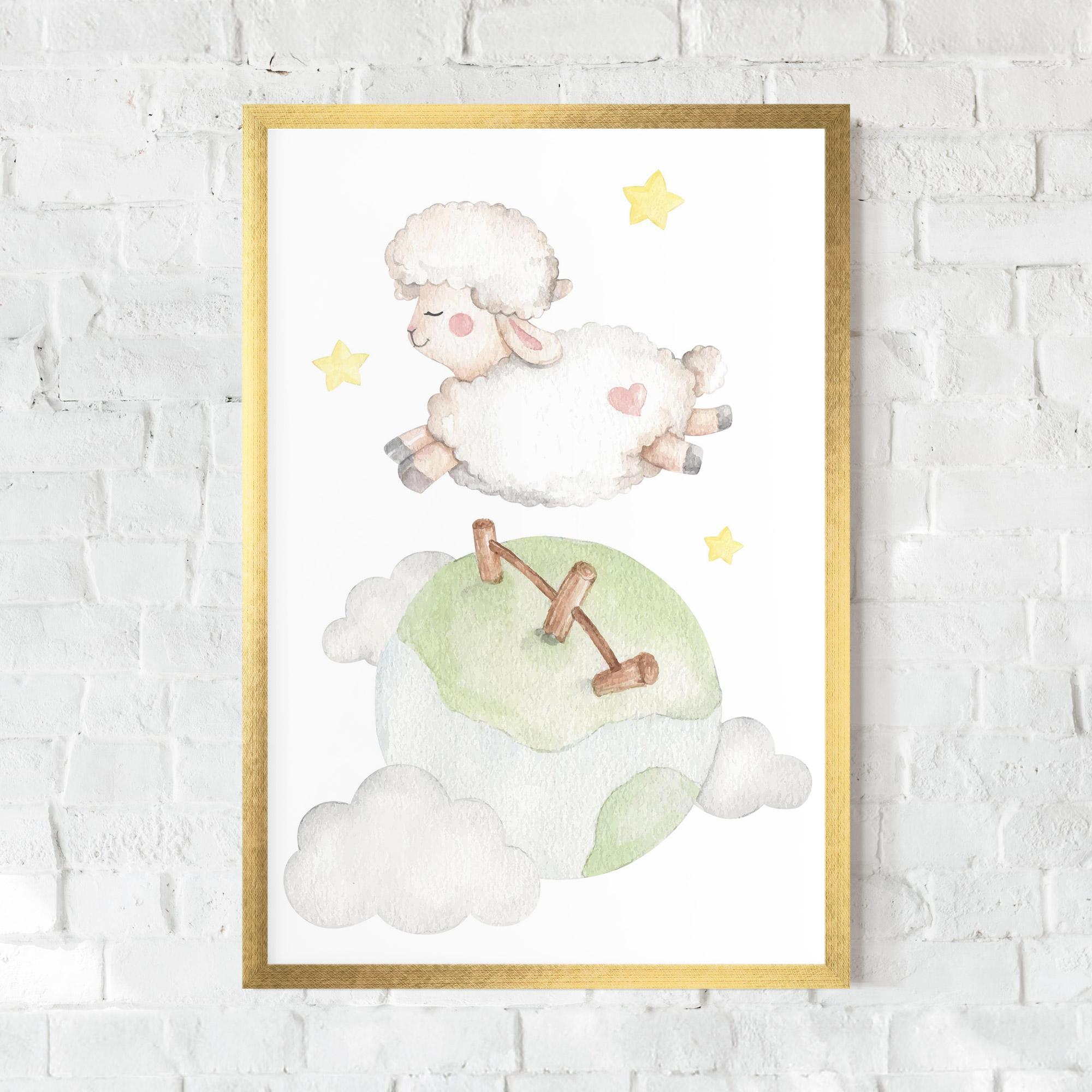 Gerahmte Poster Sheep Jump mockup 0