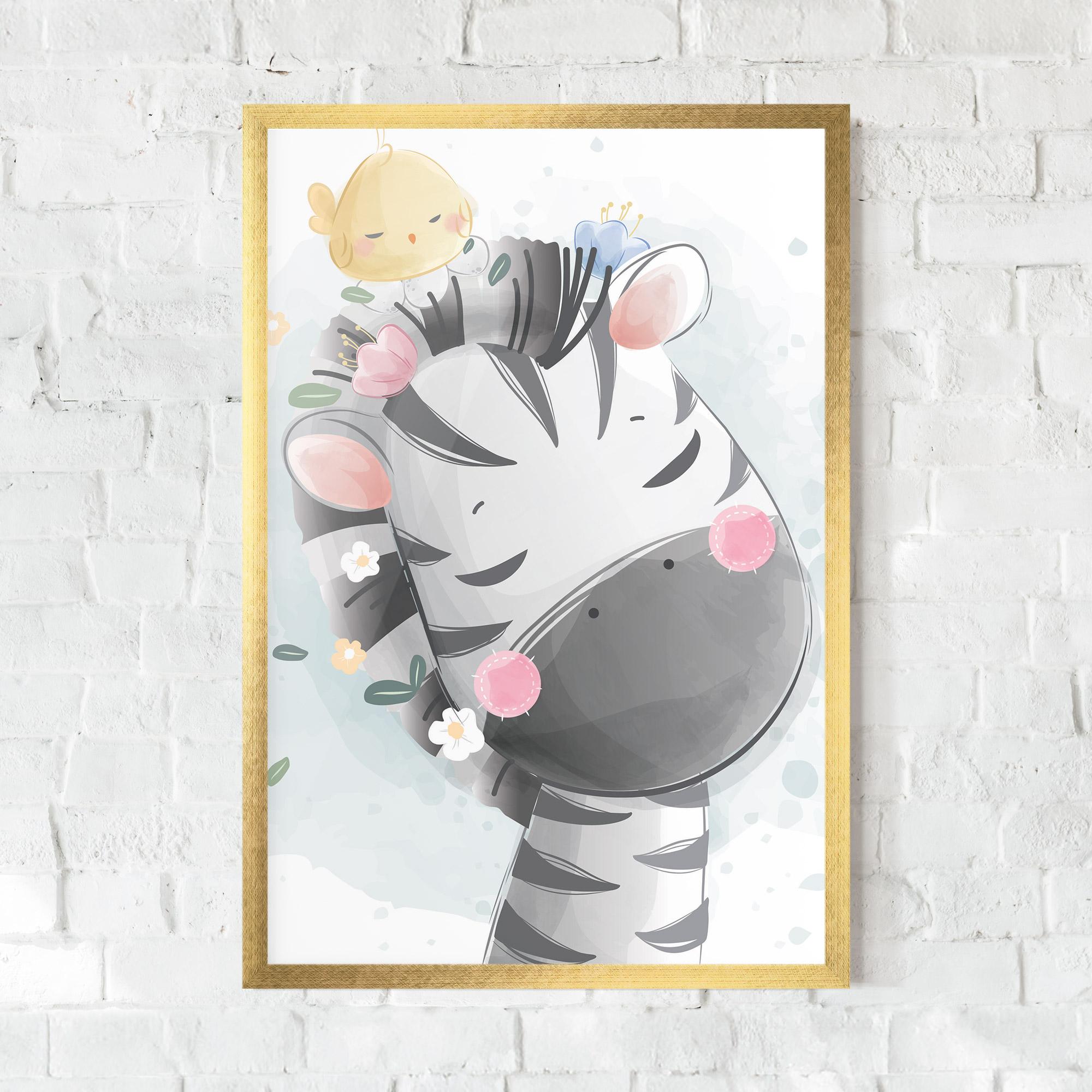 Gerahmte Poster Zebra Bird mockup 0