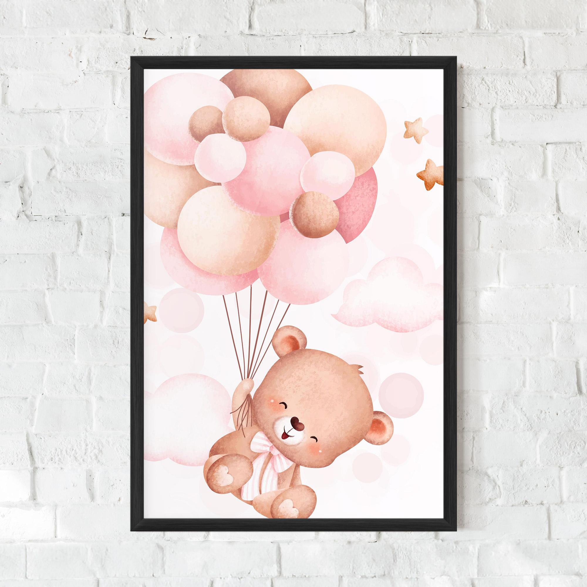 Gerahmte Poster Balloons Bear mockup 0