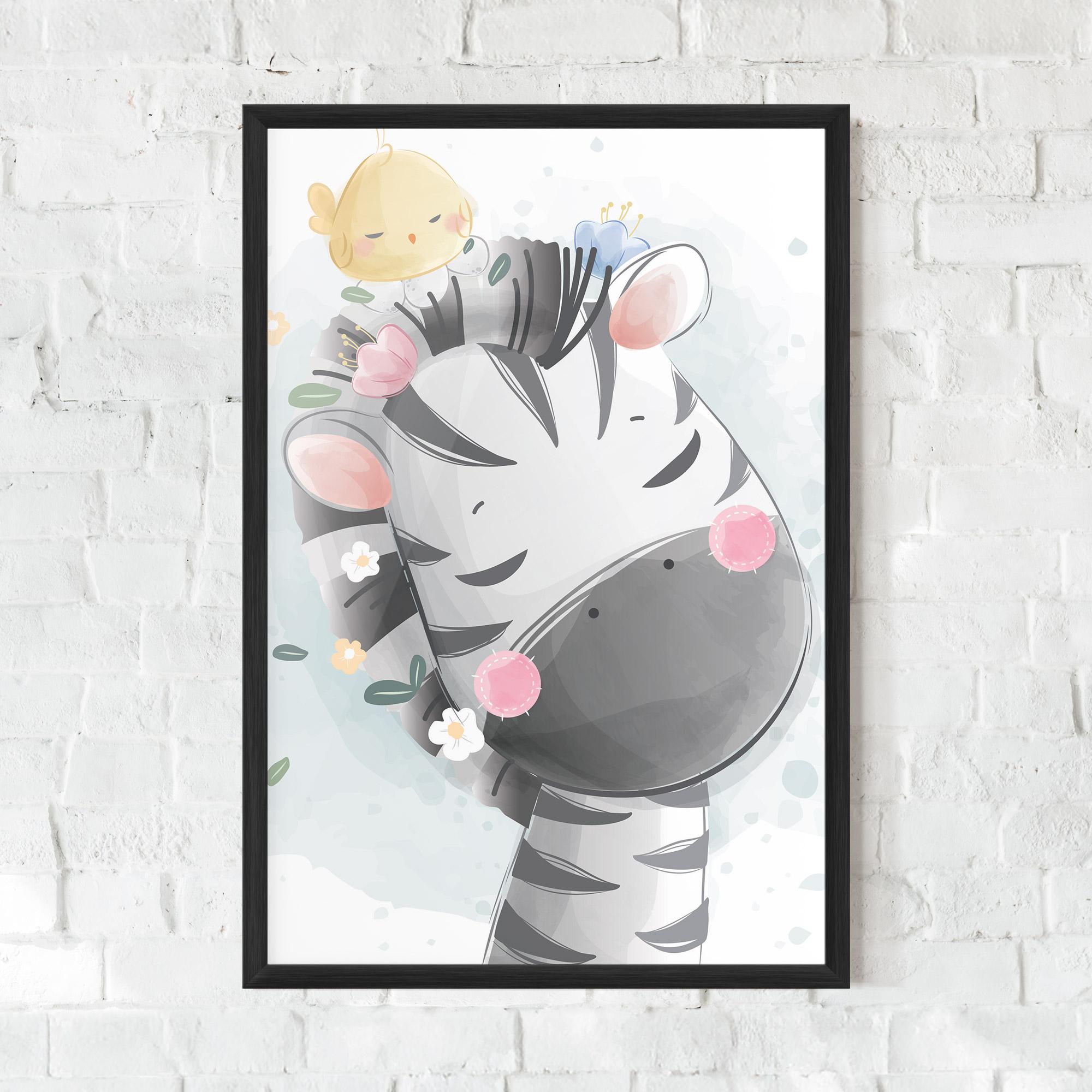 Gerahmte Poster Zebra Bird mockup 0