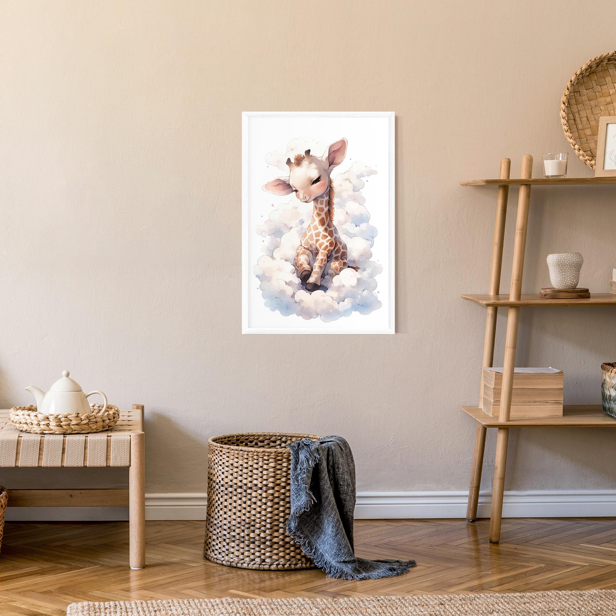 Gerahmte Poster Cute Baby Giraffe mockup 9