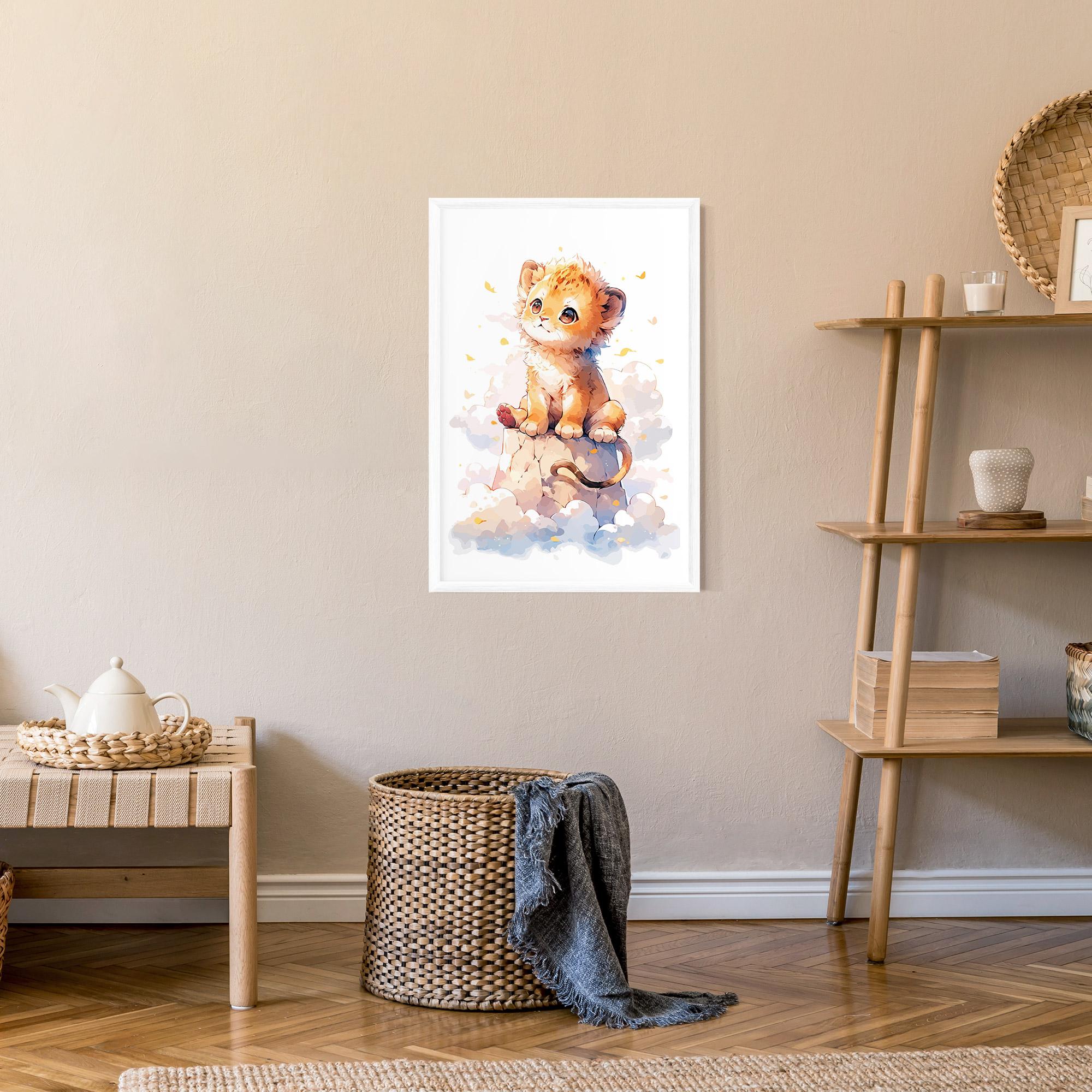 Gerahmte Poster Cute Cloud Lion mockup 9