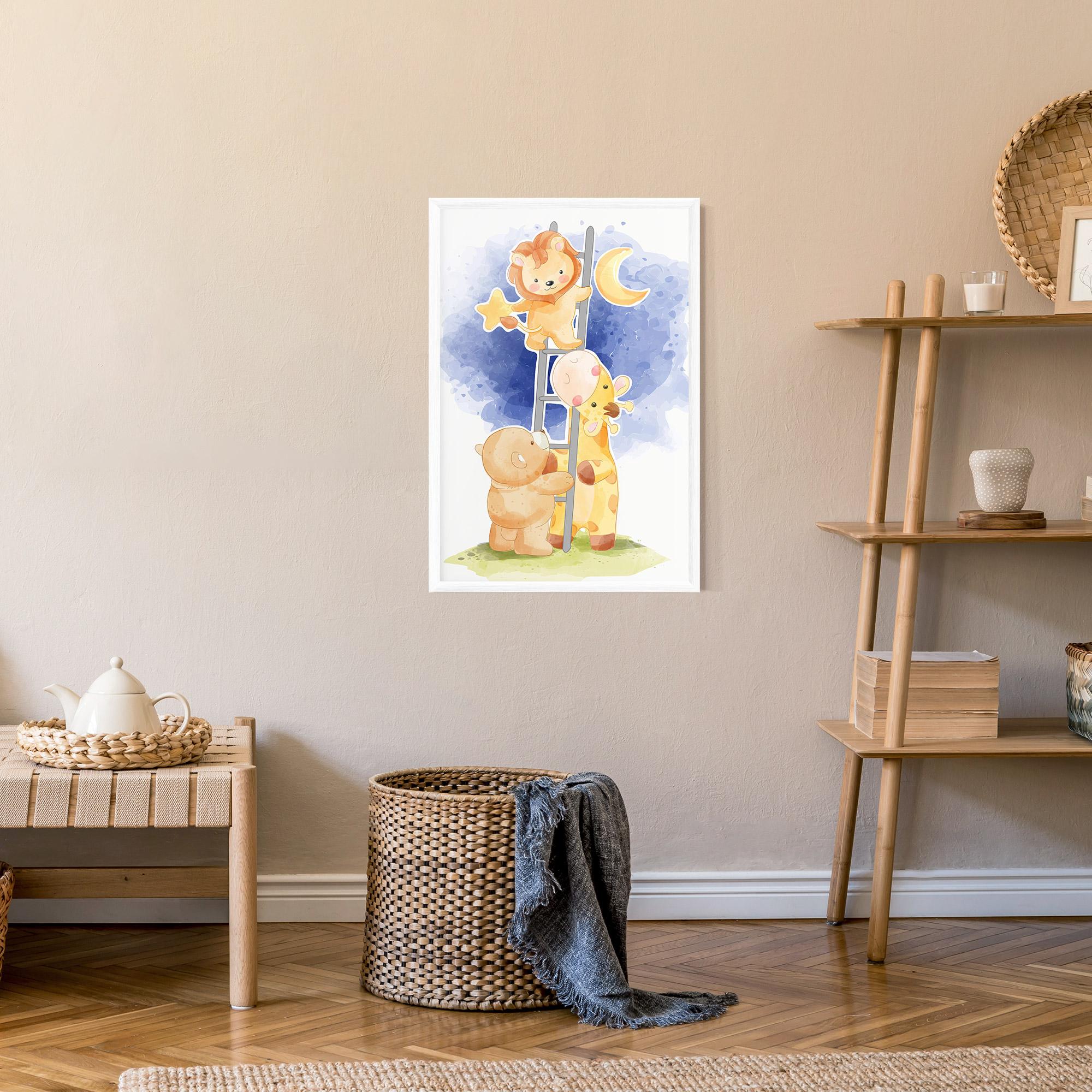 Gerahmte Poster Lion Moon mockup 9