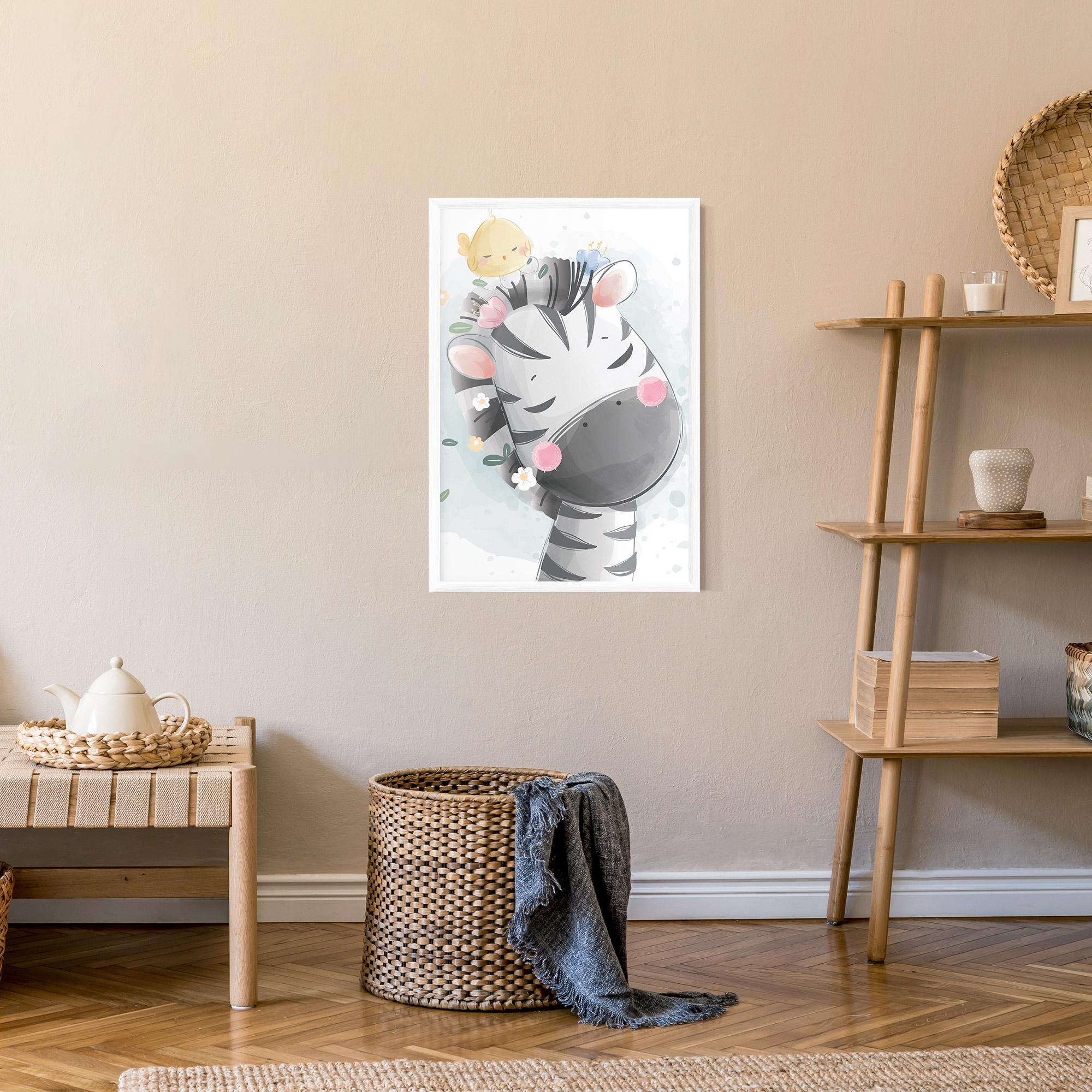 Gerahmte Poster Zebra Bird mockup 9