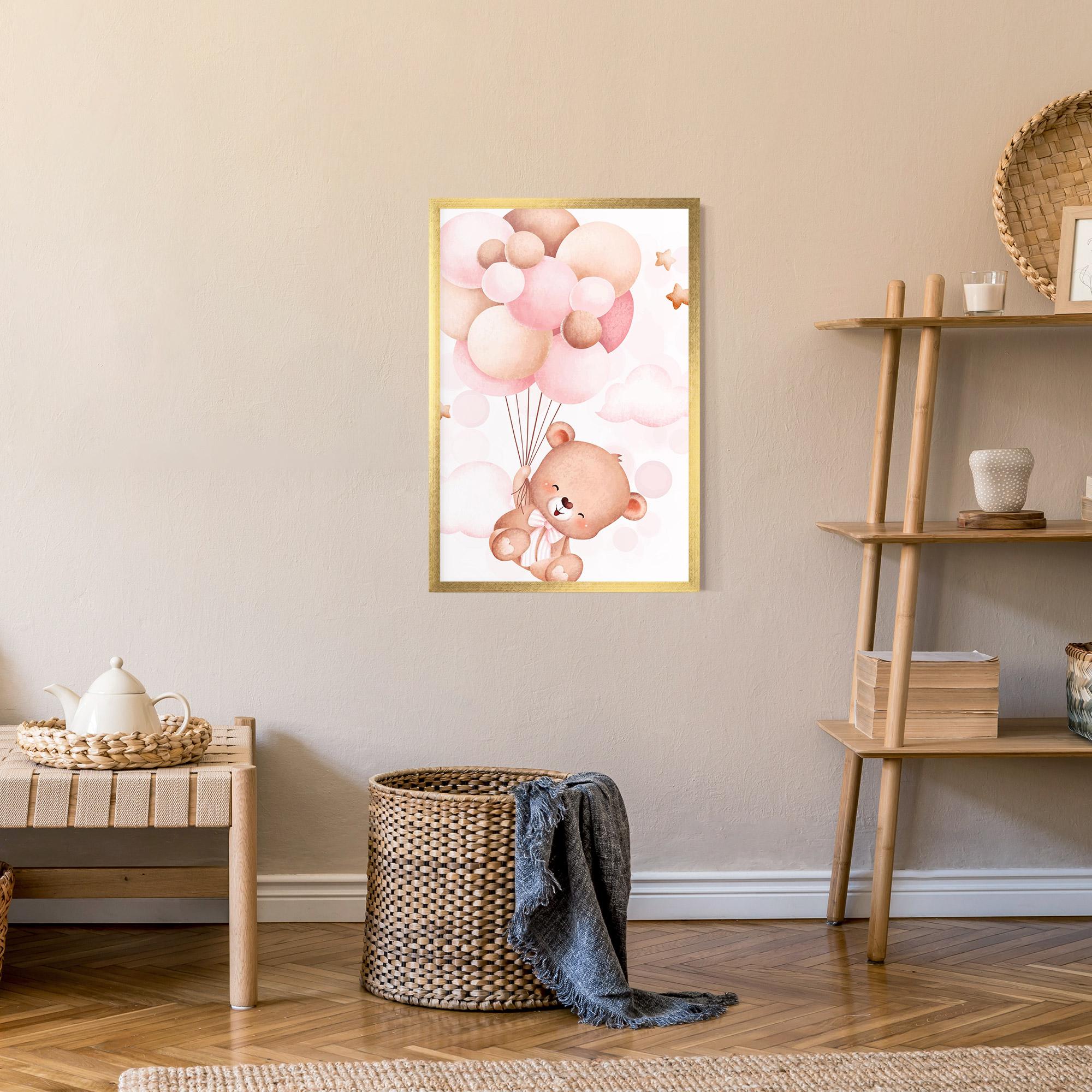 Gerahmte Poster Balloons Bear mockup 9