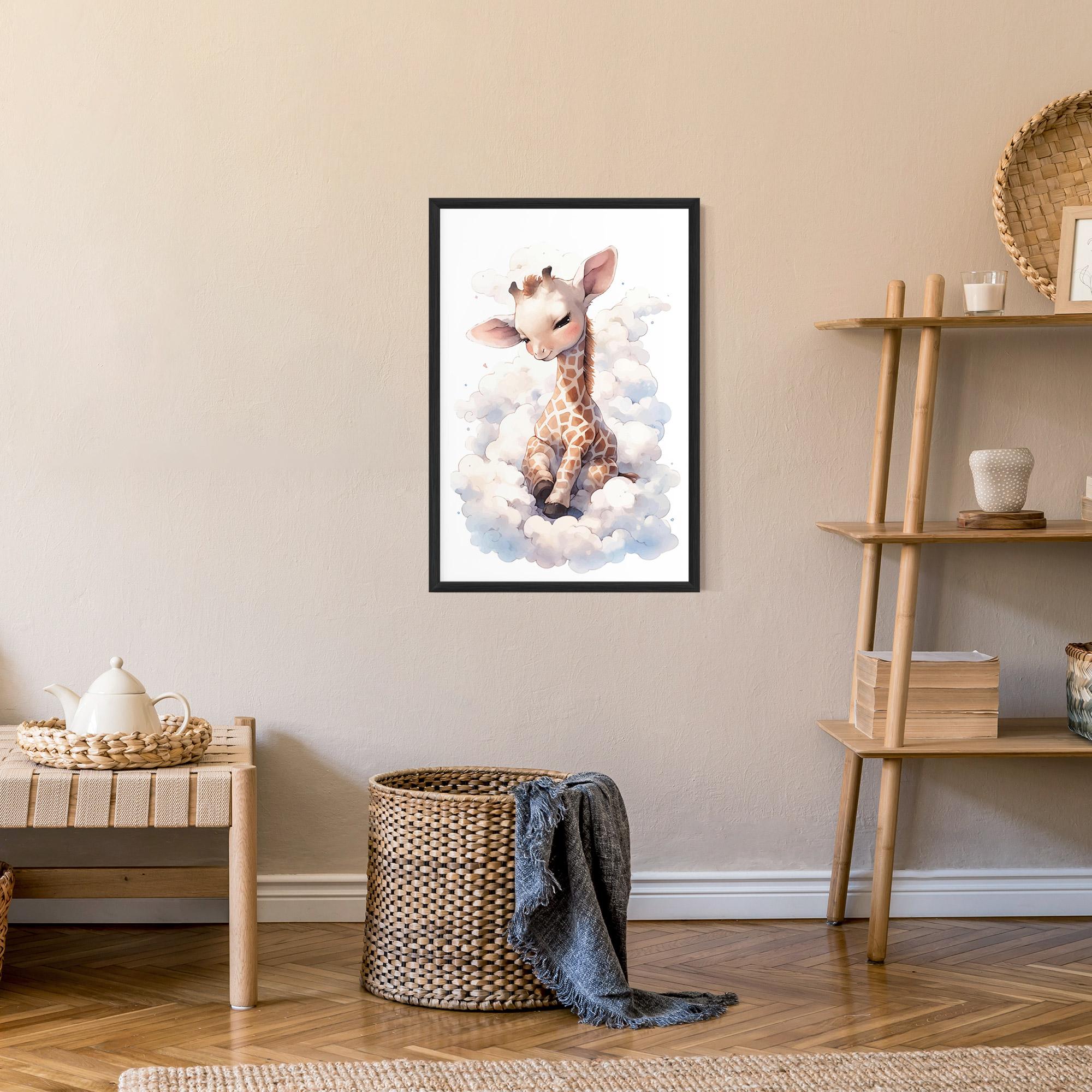 Gerahmte Poster Cute Baby Giraffe mockup 9