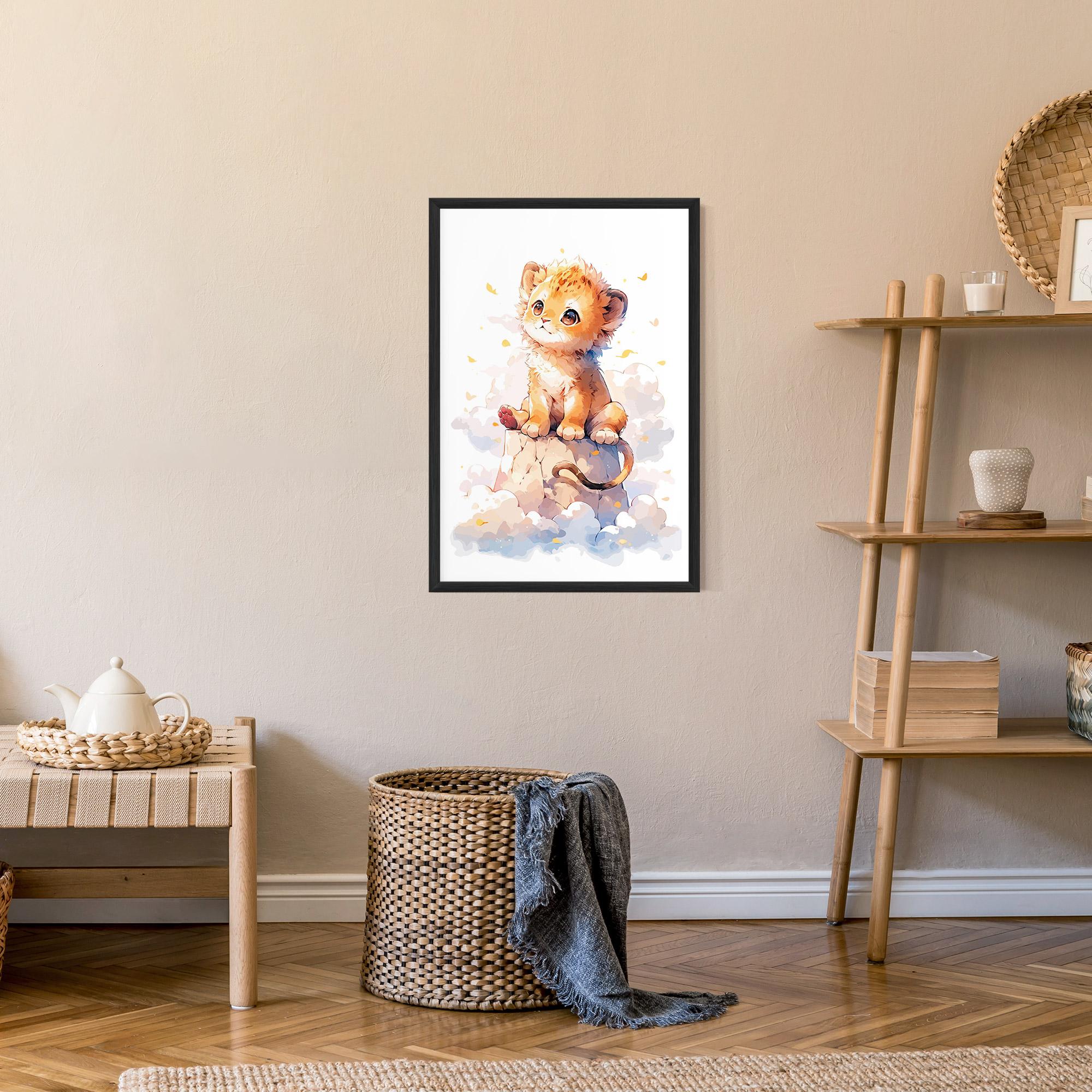Gerahmte Poster Cute Cloud Lion mockup 9