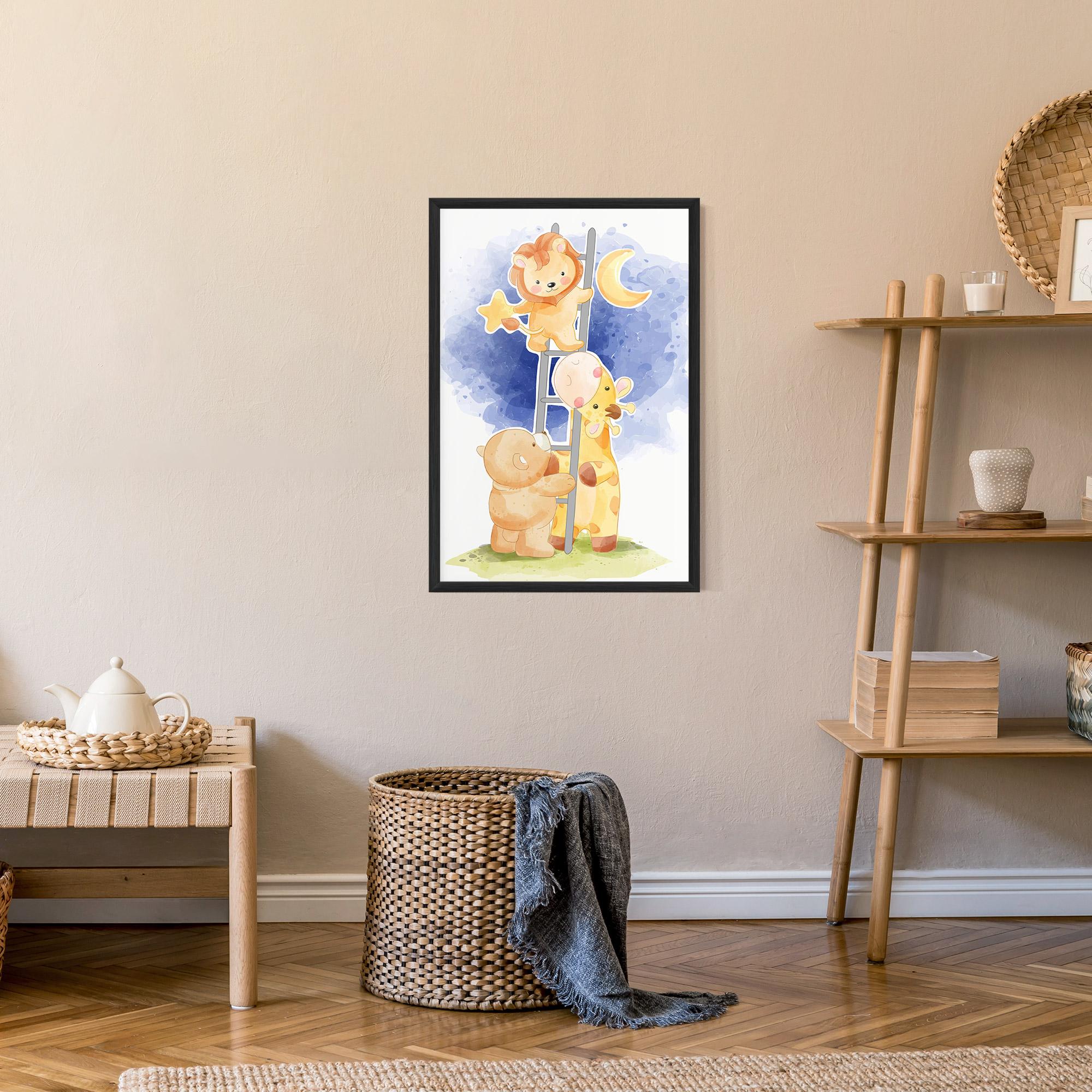 Gerahmte Poster Lion Moon mockup 9