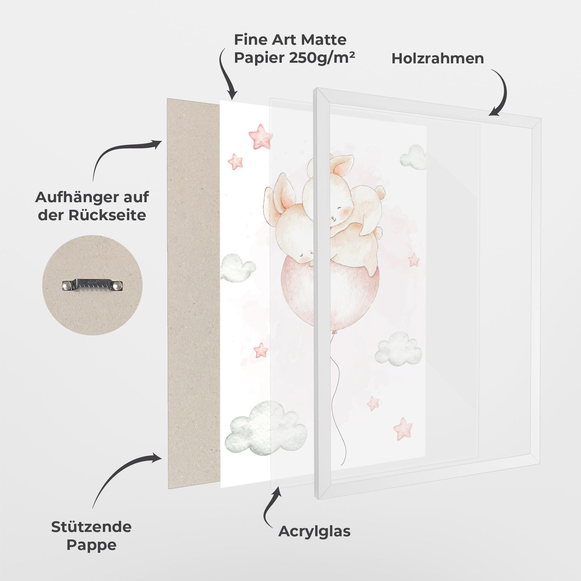 Gerahmte Poster Balloon Bunny mockup 1