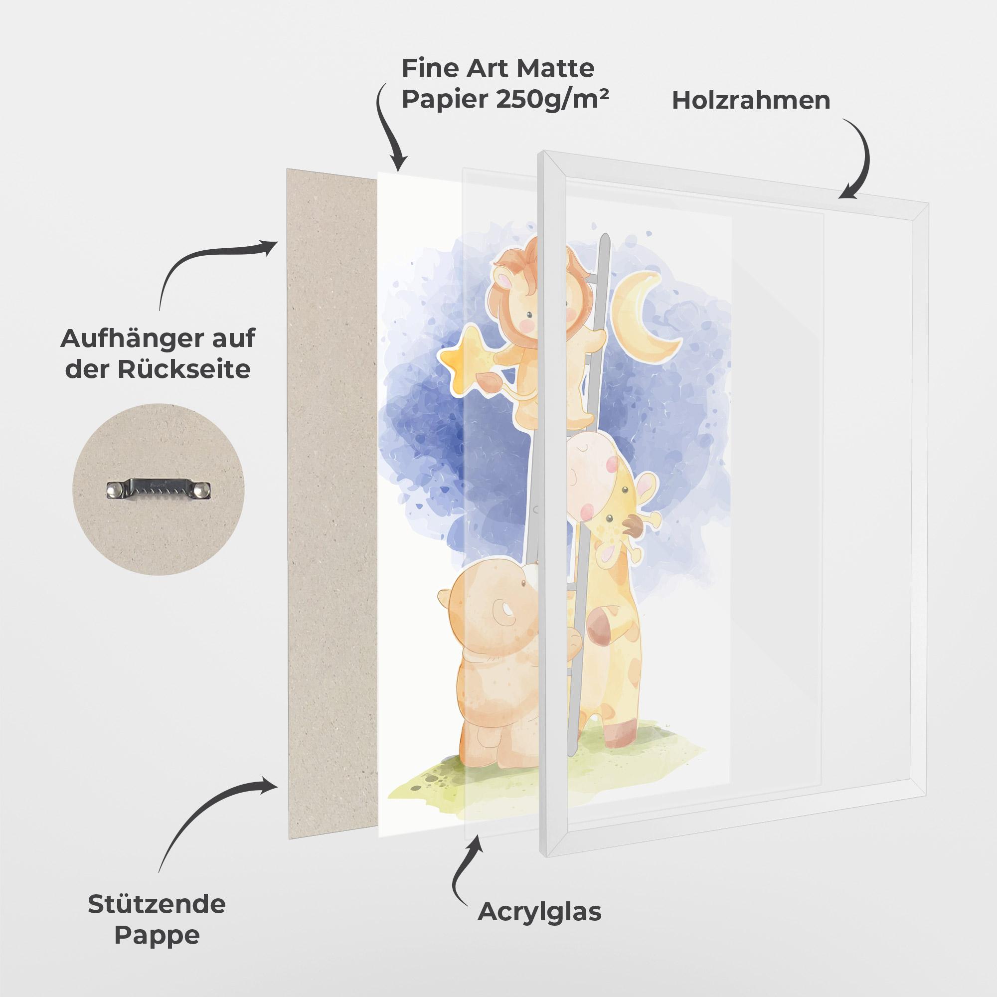 Gerahmte Poster Lion Moon mockup 1