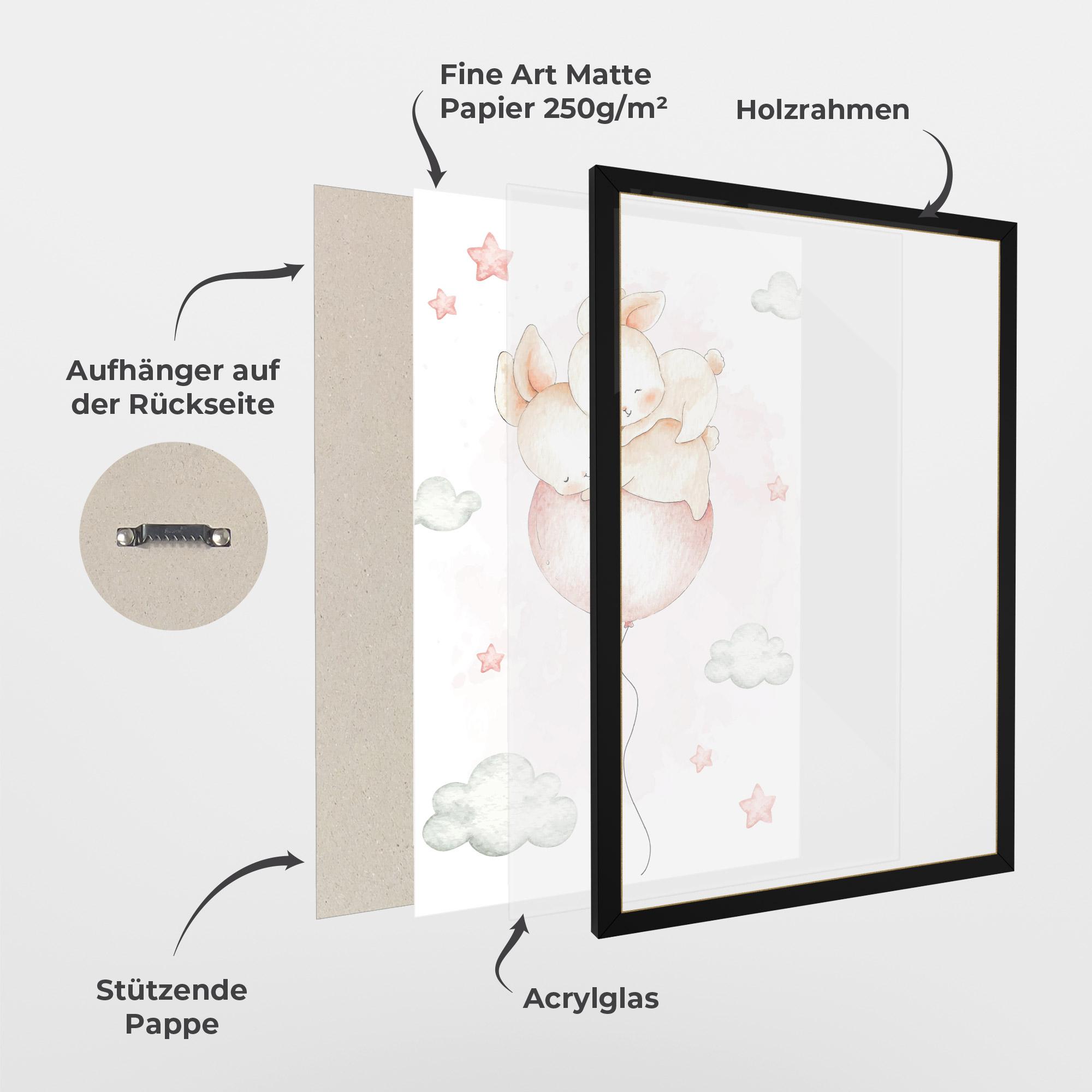 Gerahmte Poster Balloon Bunny mockup 1