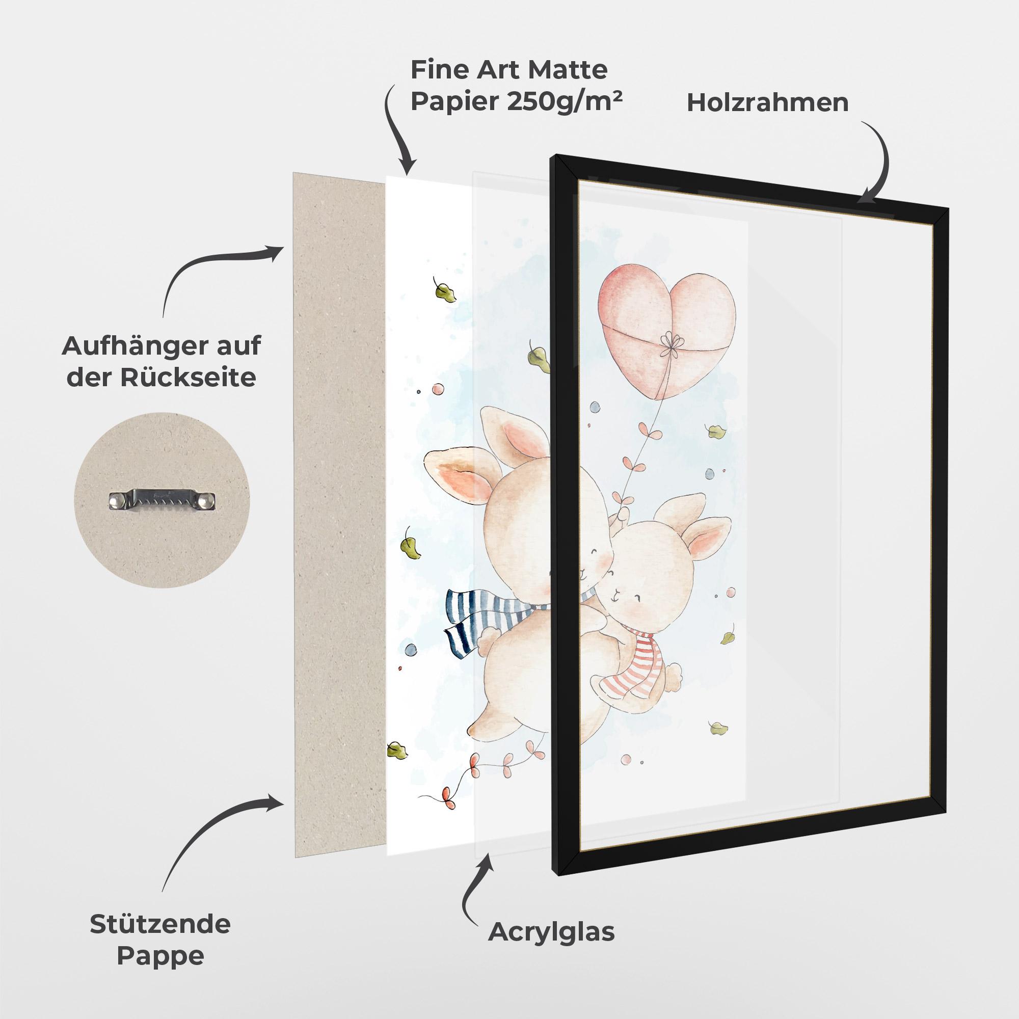 Gerahmte Poster Cute Couple Rabbit mockup 1