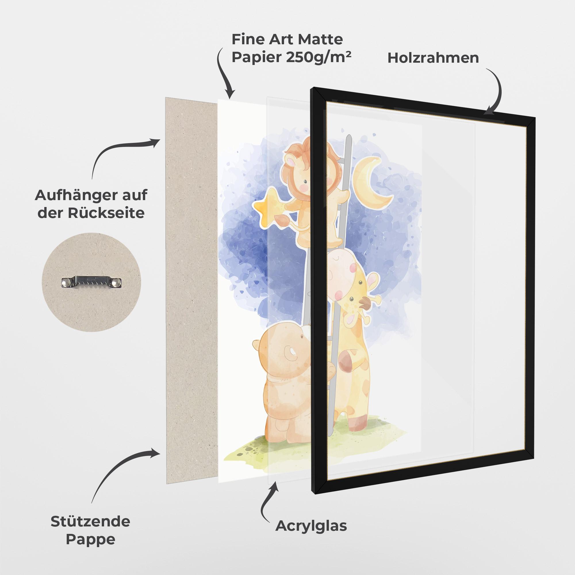 Gerahmte Poster Lion Moon mockup 1