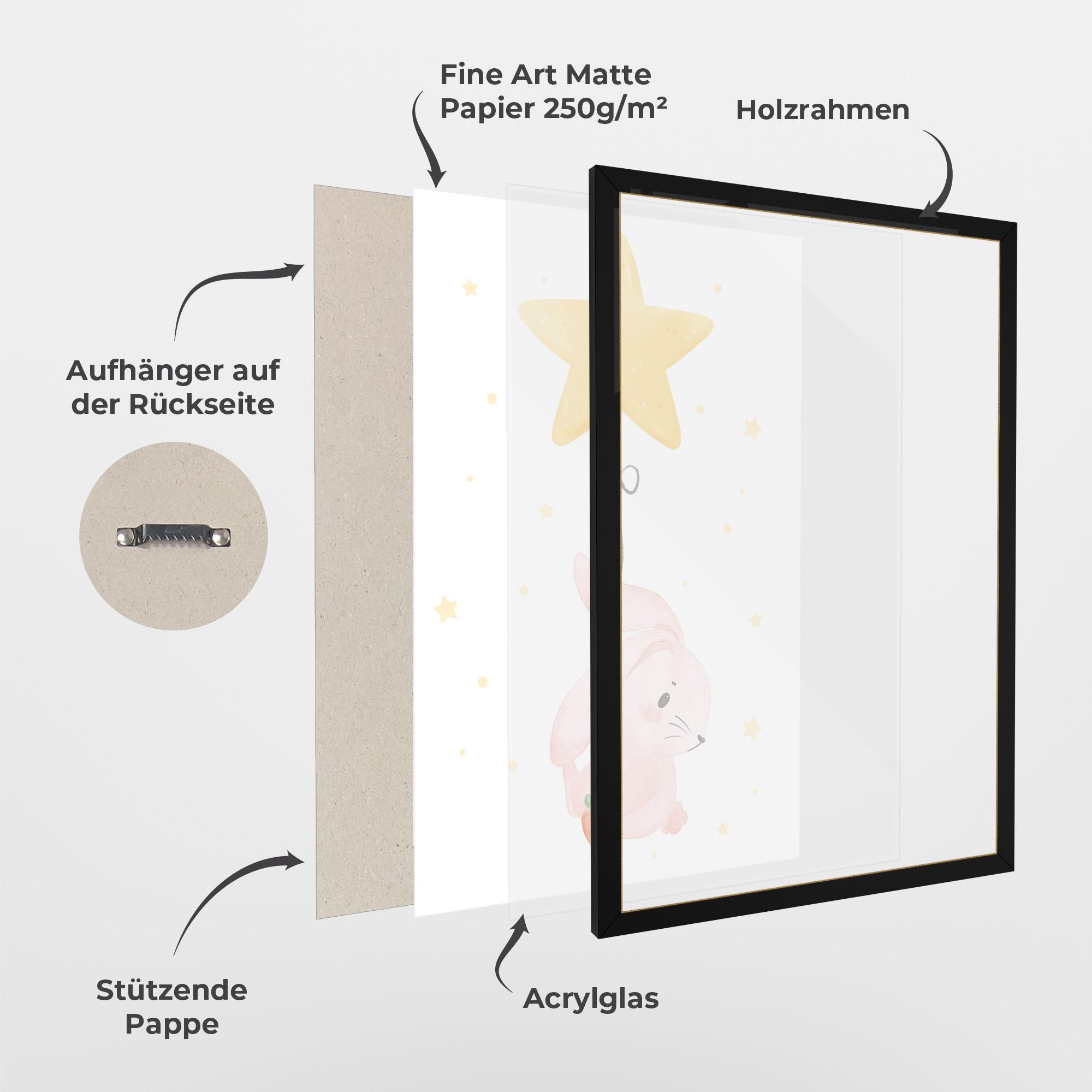 Gerahmte Poster Star Bunny mockup 1