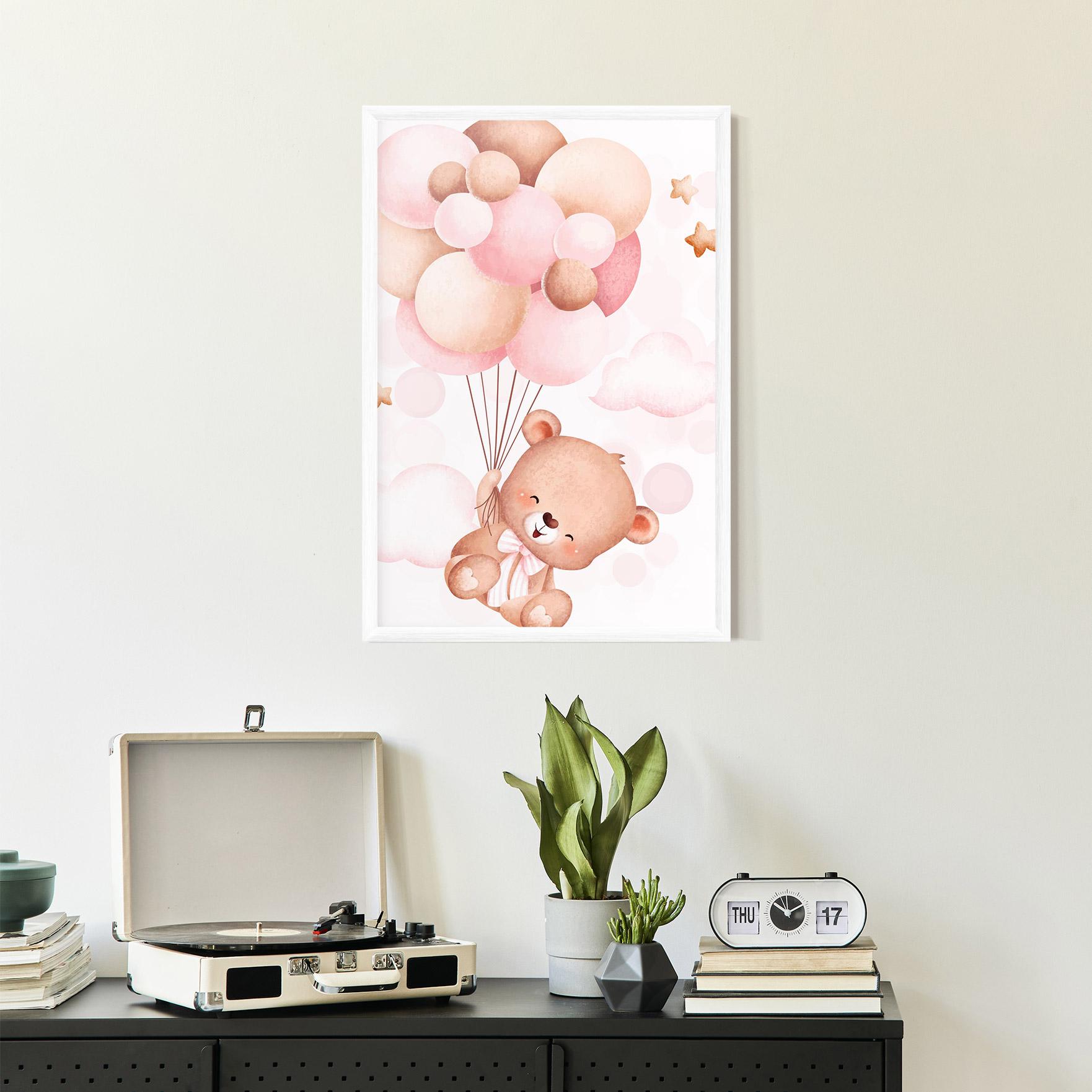 Gerahmte Poster Balloons Bear mockup 2