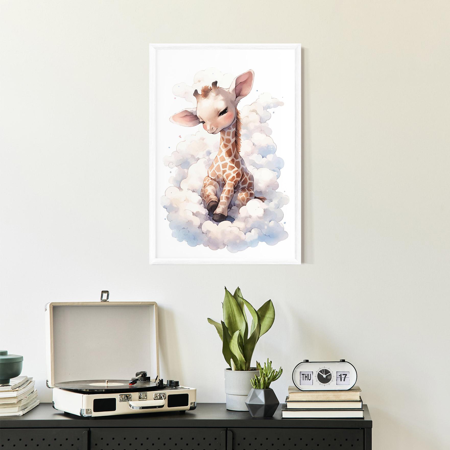 Gerahmte Poster Cute Baby Giraffe mockup 2