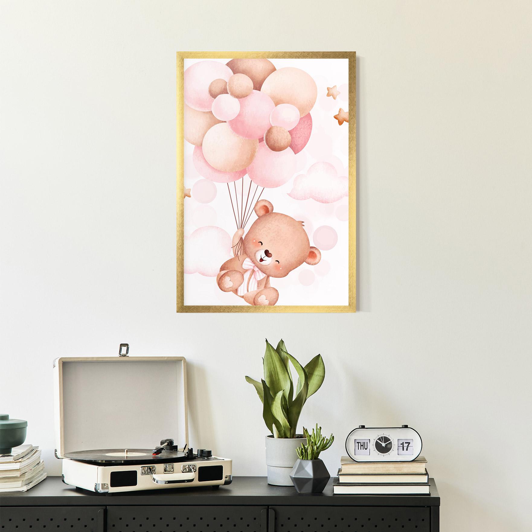 Gerahmte Poster Balloons Bear mockup 2