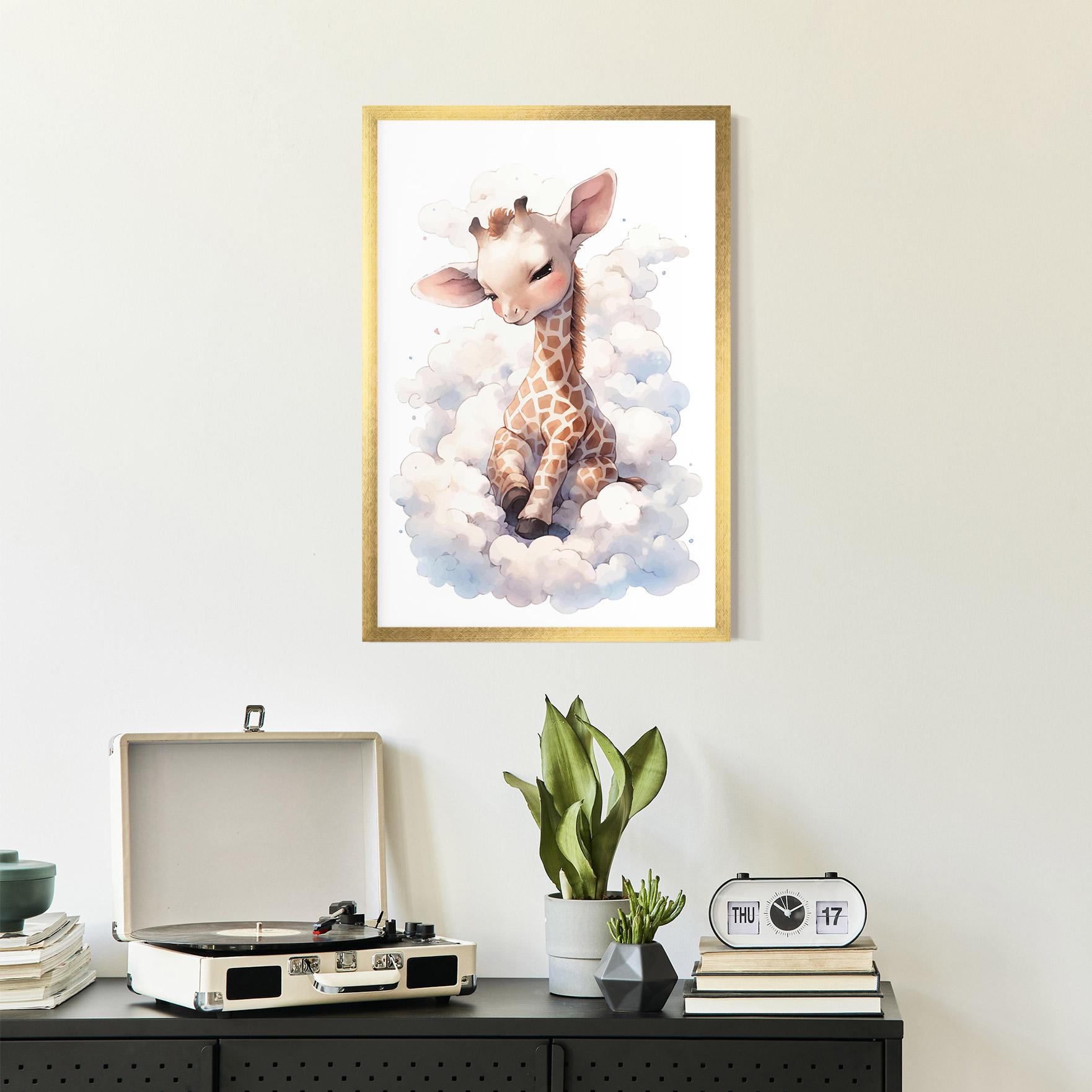 Gerahmte Poster Cute Baby Giraffe mockup 2