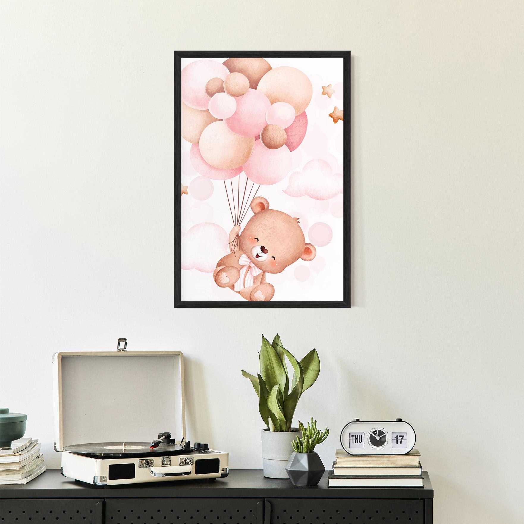 Gerahmte Poster Balloons Bear mockup 2