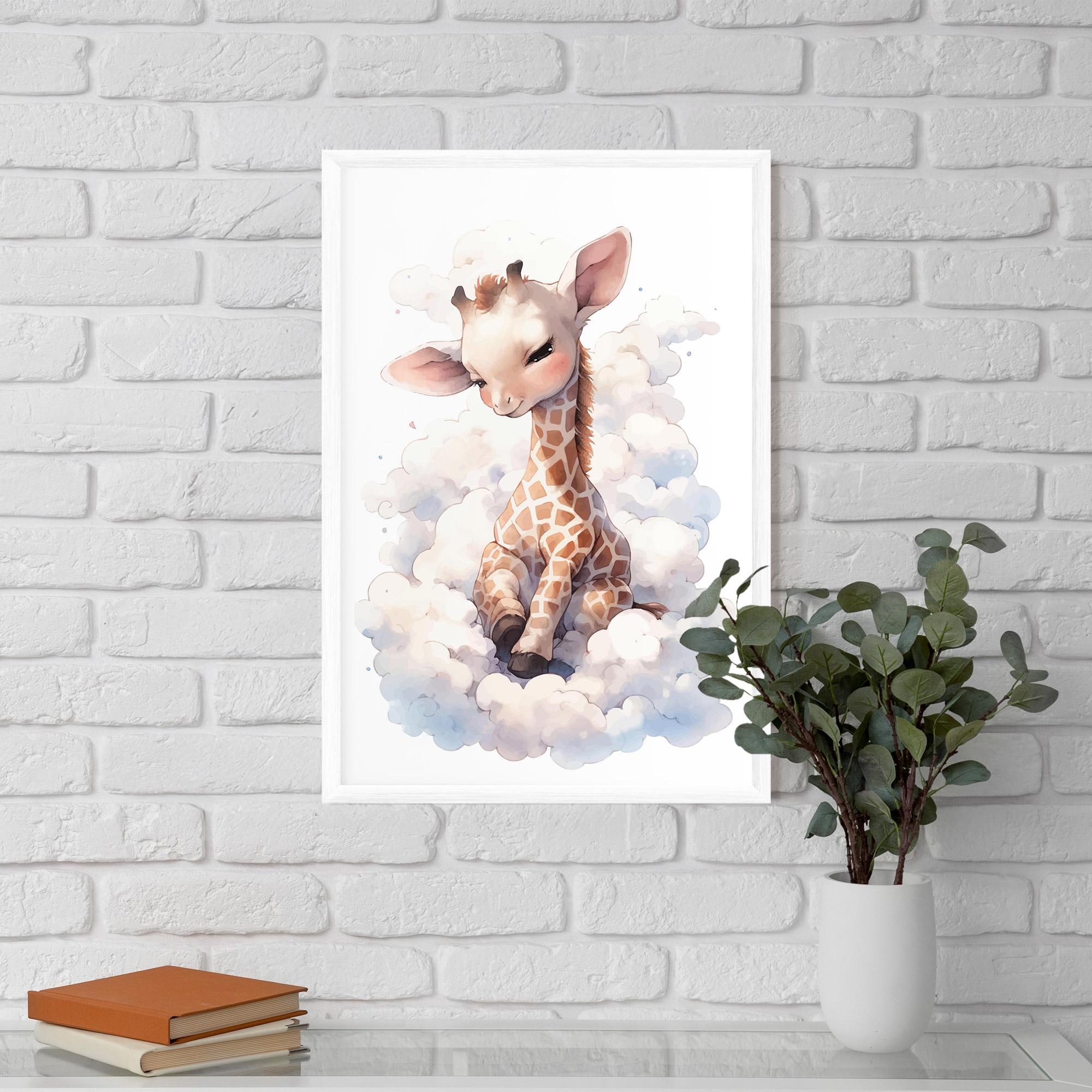Gerahmte Poster Cute Baby Giraffe mockup 5