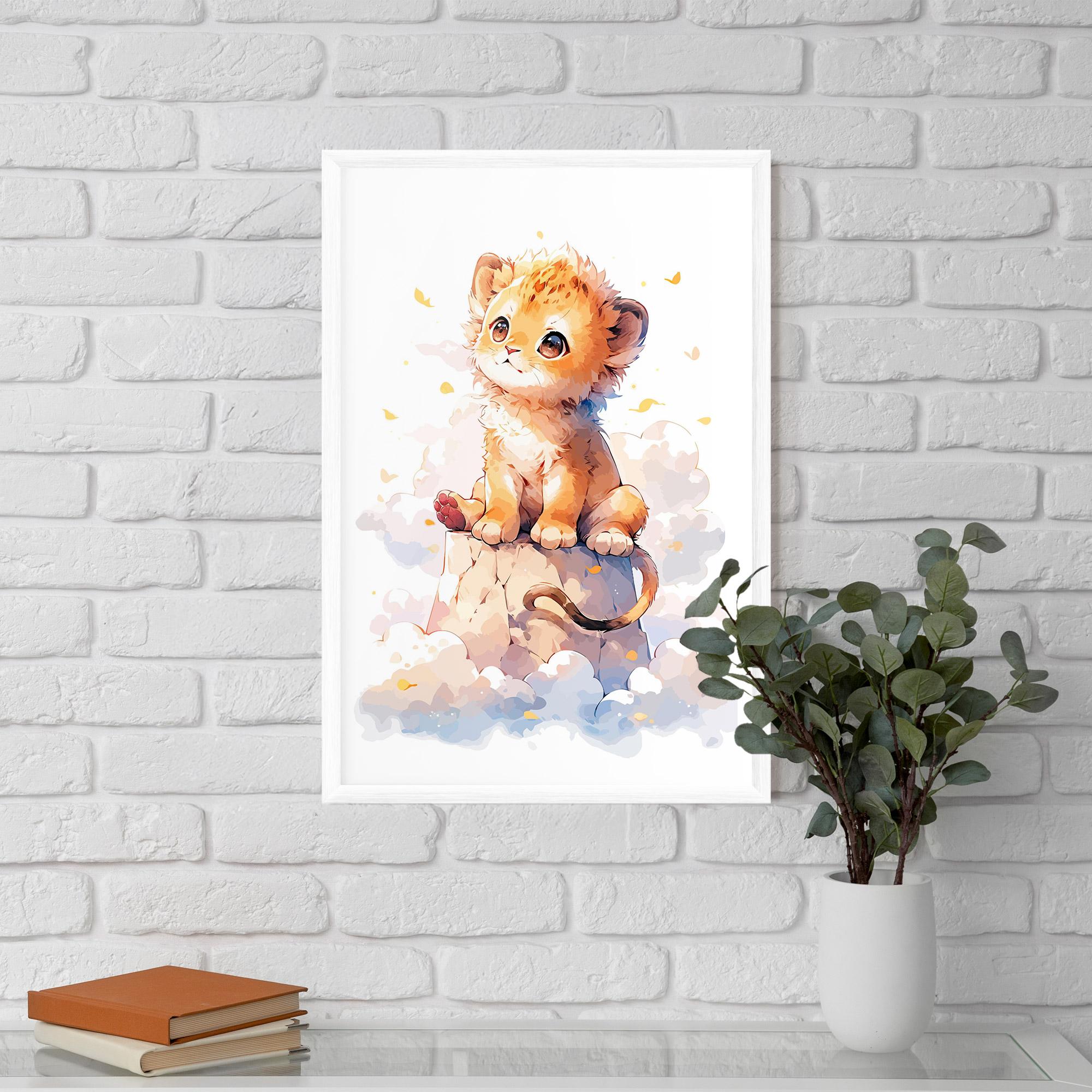 Gerahmte Poster Cute Cloud Lion mockup 5