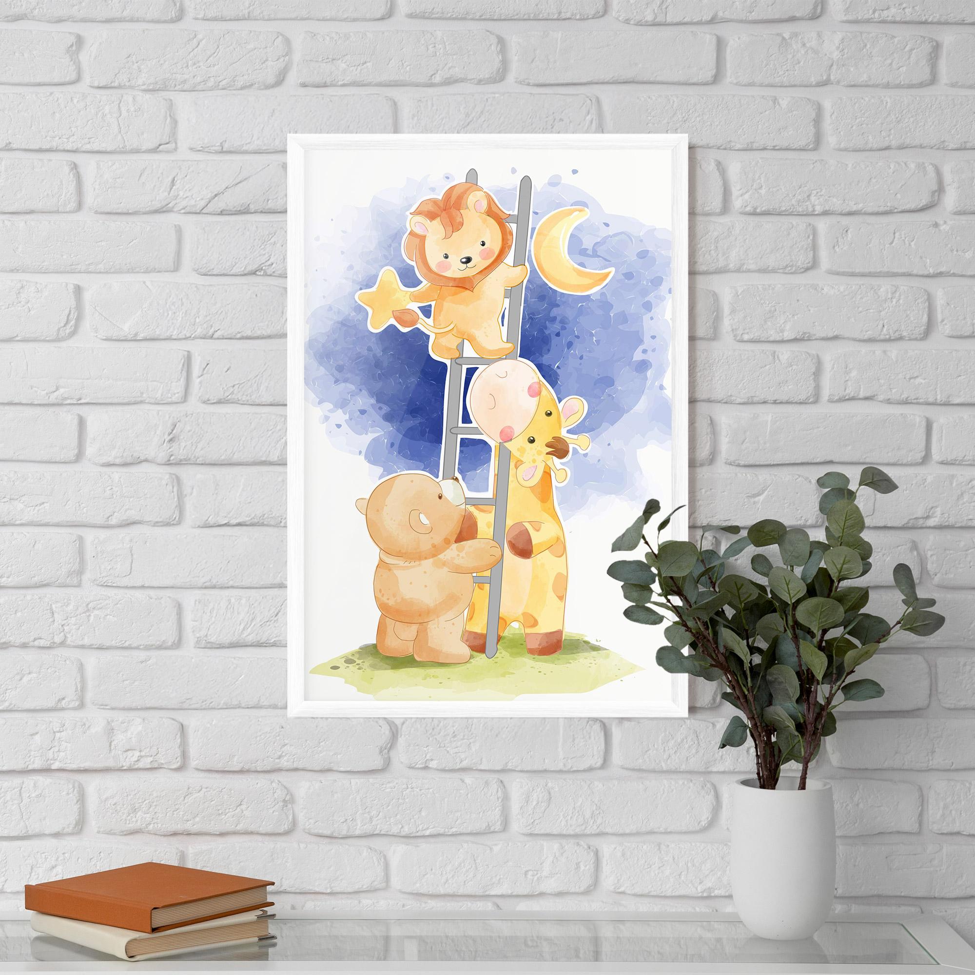 Gerahmte Poster Lion Moon mockup 5