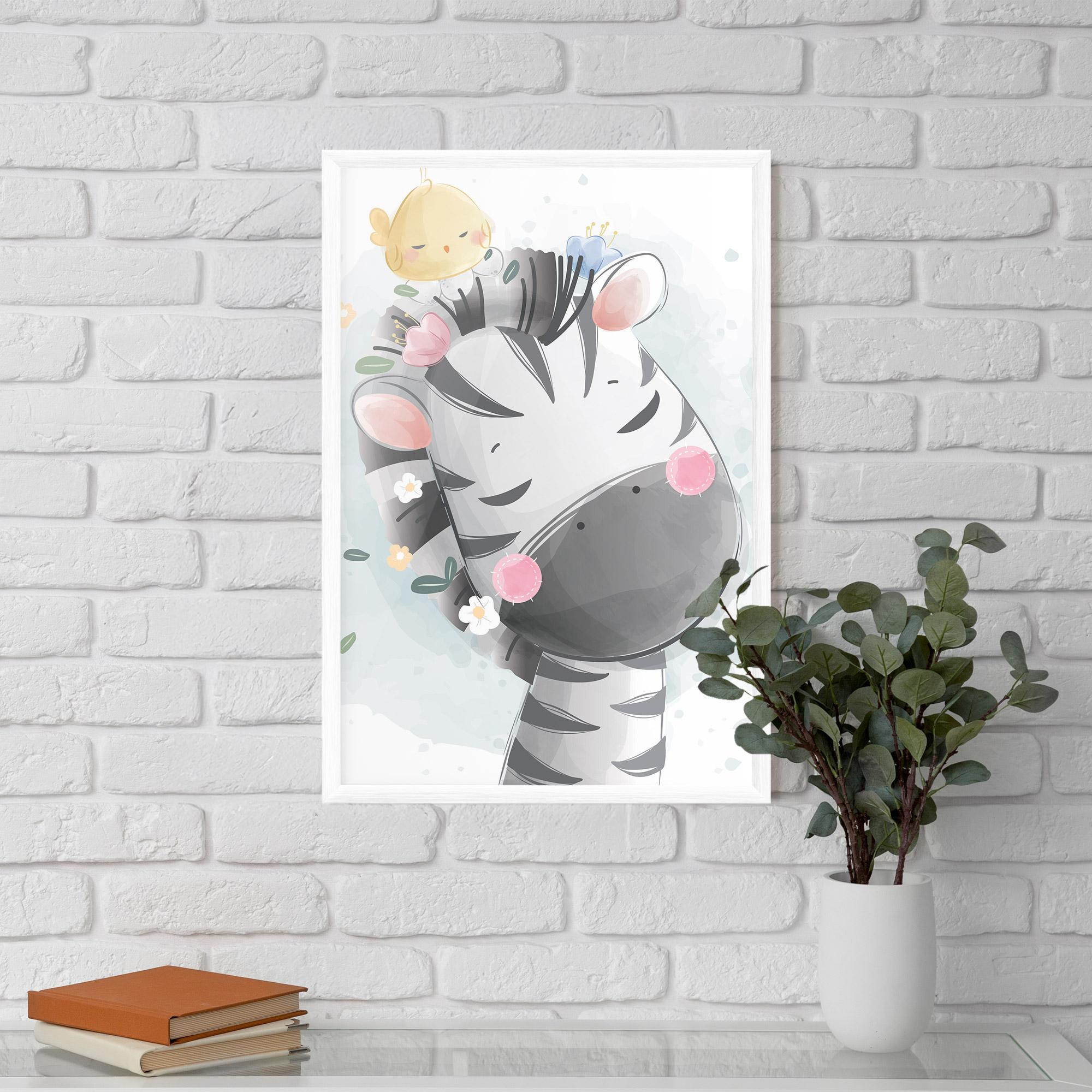 Gerahmte Poster Zebra Bird mockup 5