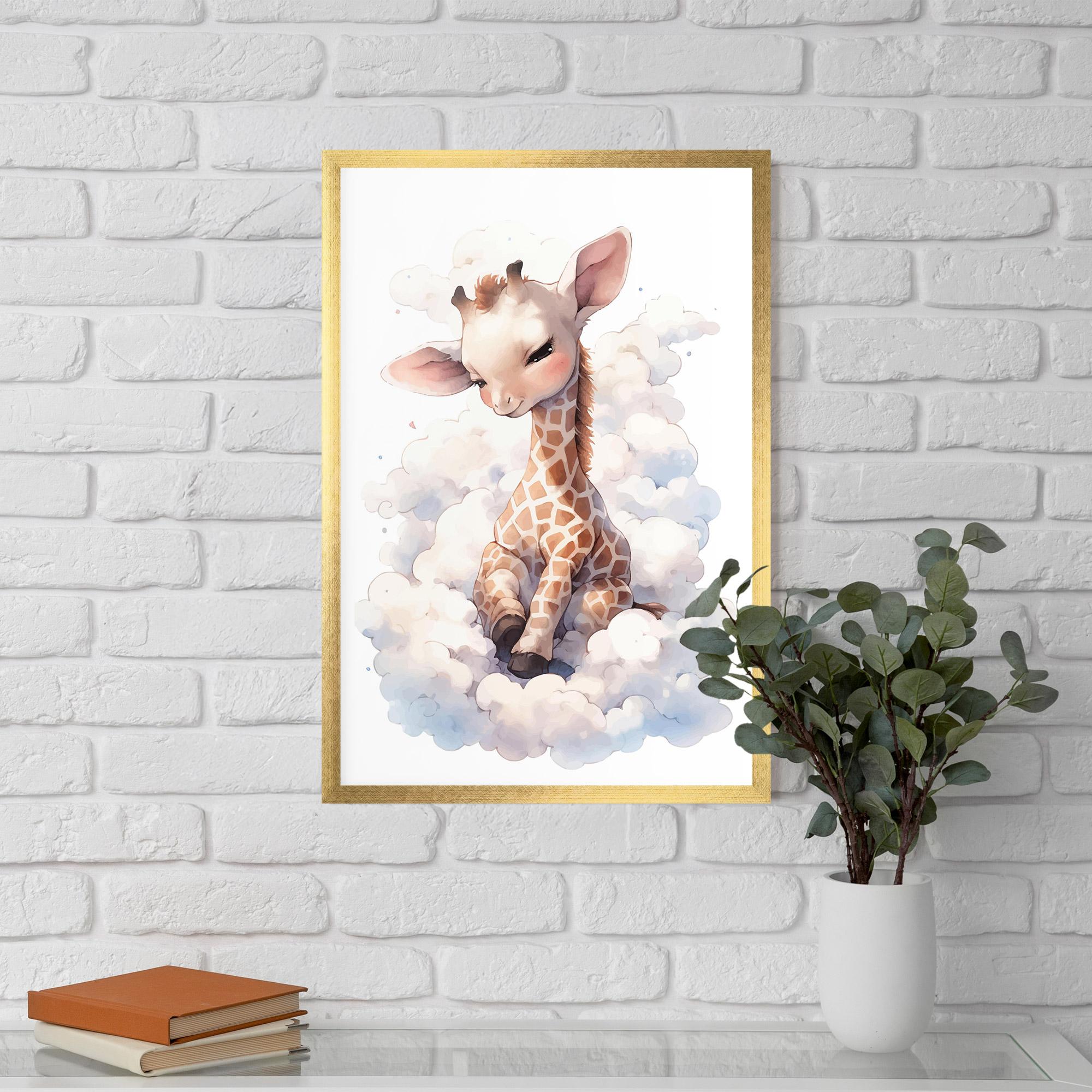 Gerahmte Poster Cute Baby Giraffe mockup 5