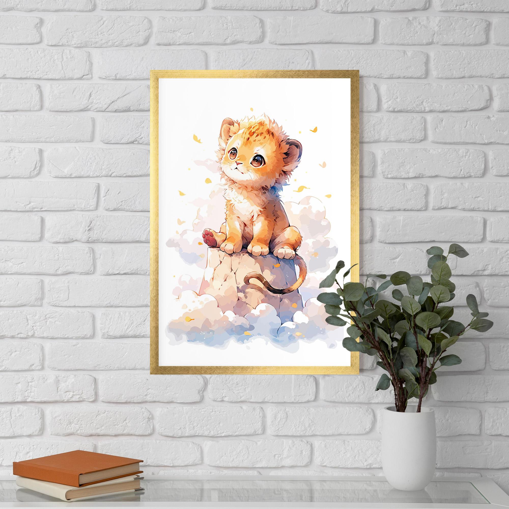 Gerahmte Poster Cute Cloud Lion mockup 5