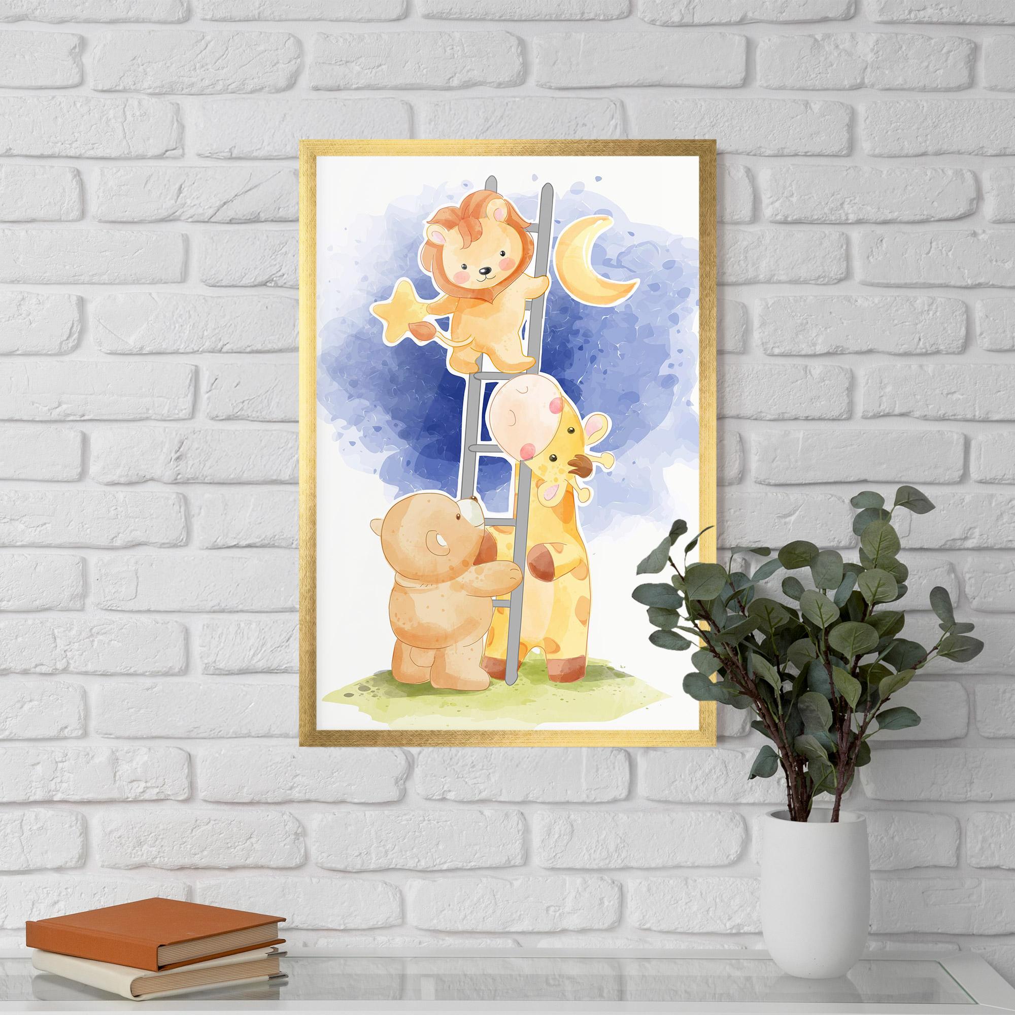 Gerahmte Poster Lion Moon mockup 5