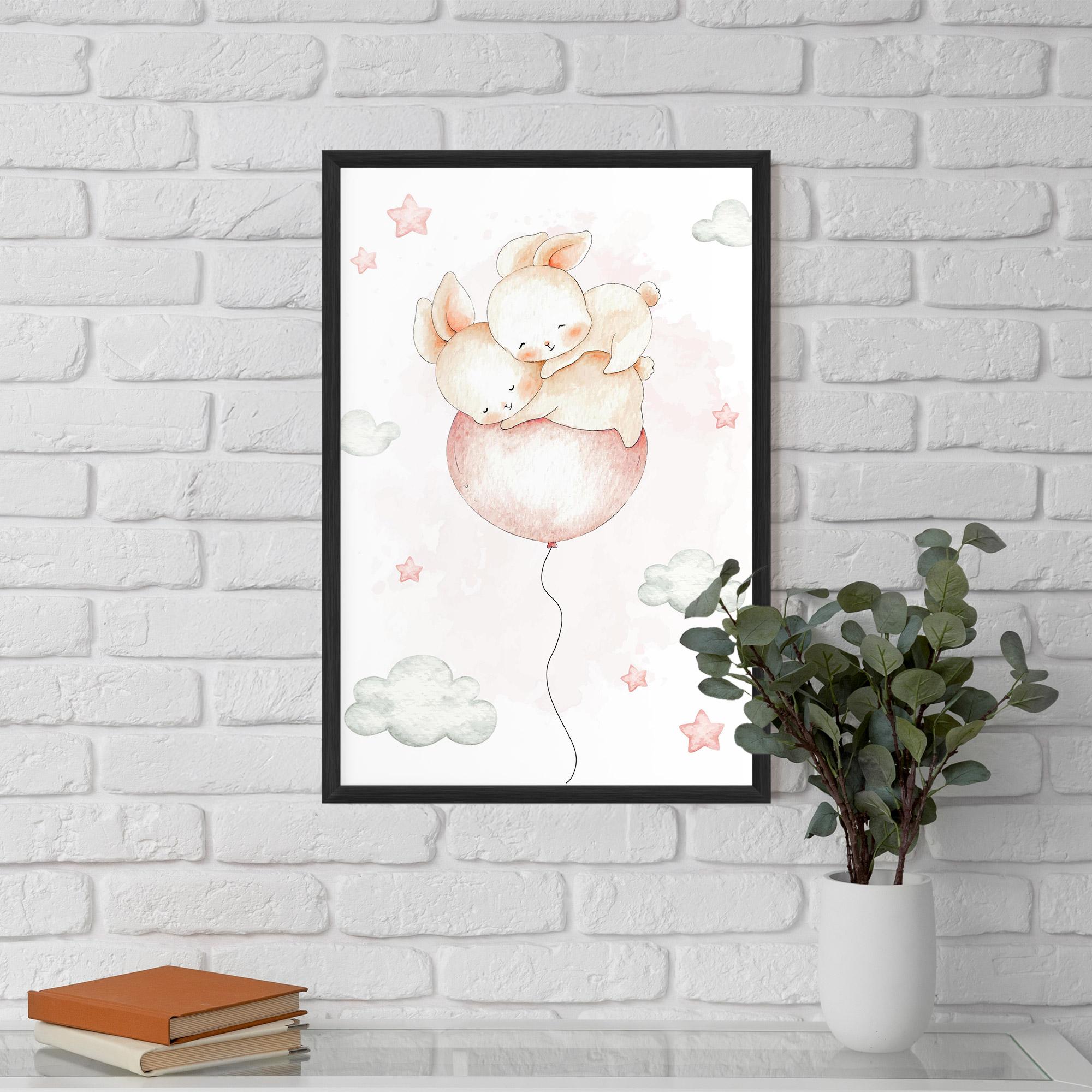 Gerahmte Poster Balloon Bunny mockup 5